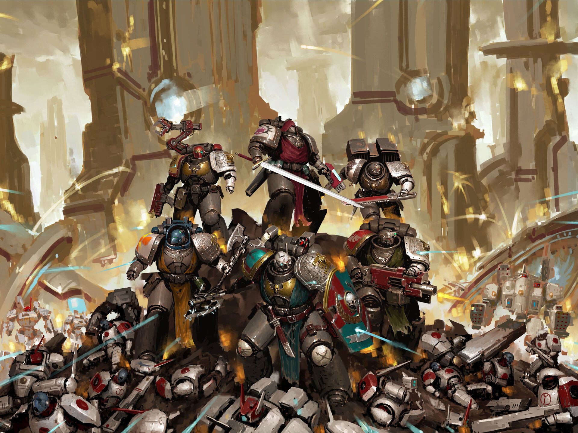 1920x1440 Space Marines vs T'au by Phi Nguyễn