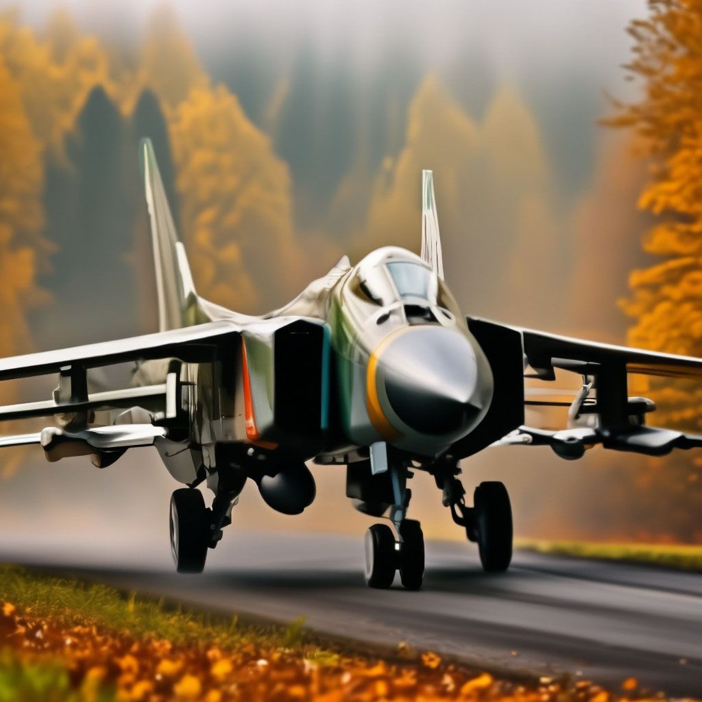 1024x1024 The MiG 27 Takes Off In Fog And Low Clouds. In The Distance, You Can See The