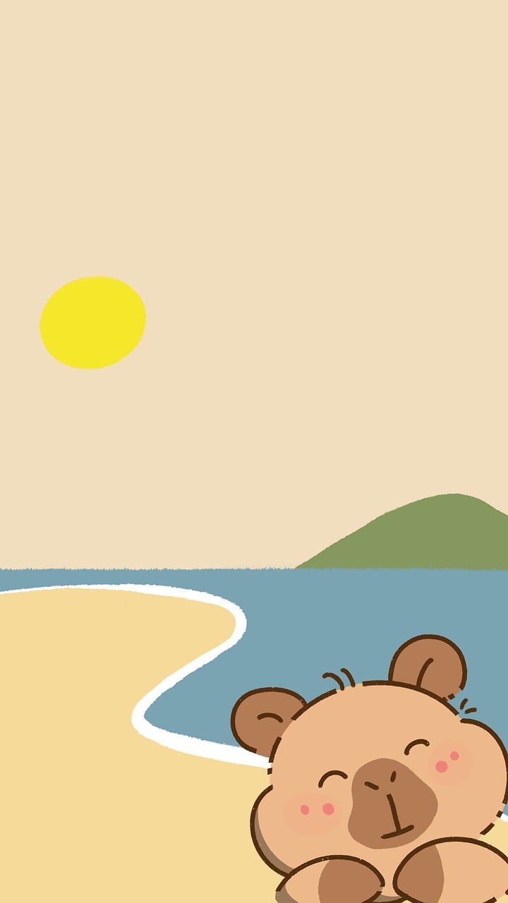 720x1280 Download Capybara Animal Wallpaper. Royalty Free Stock Illustration Image