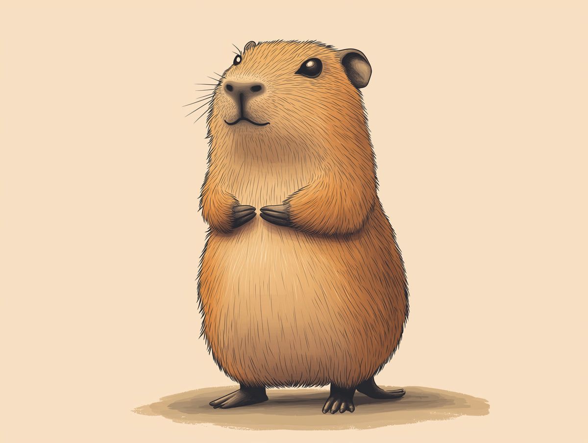 1200x904 Capybara Animal Mural Wallpaper for Playroom and Nursery