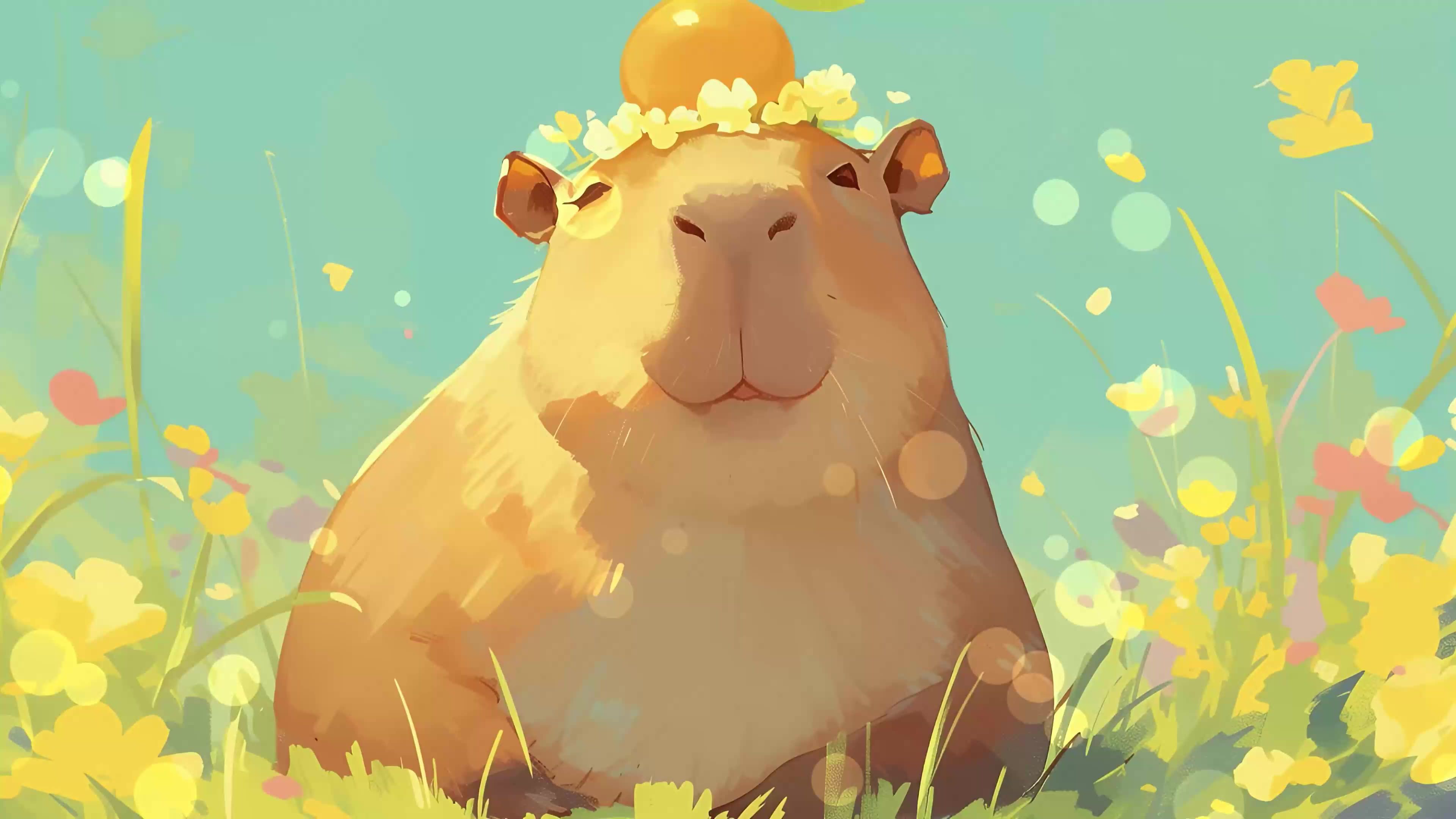 3840x2160 Happy Capybara Live Wallpaper