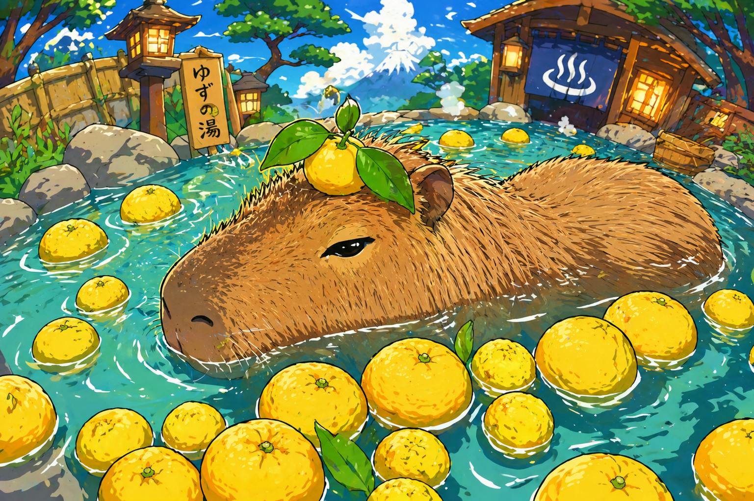 1537x1023 Chill capybara wallpaper