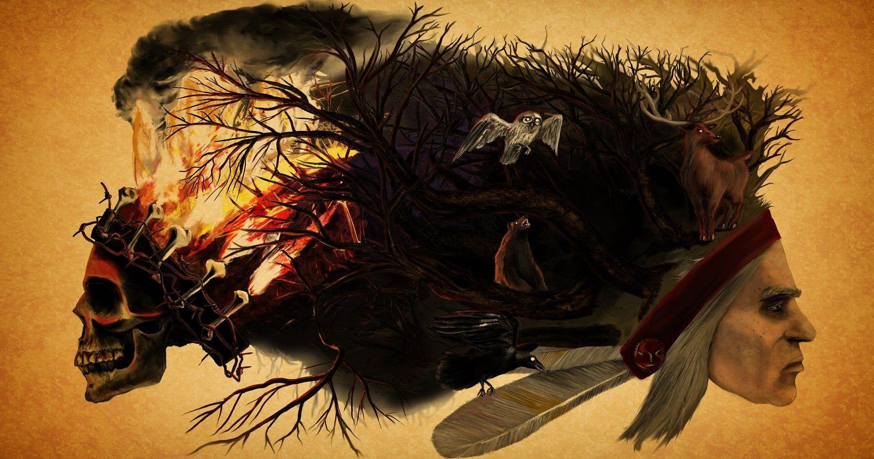 1800x945 Indian Skull Wallpaper
