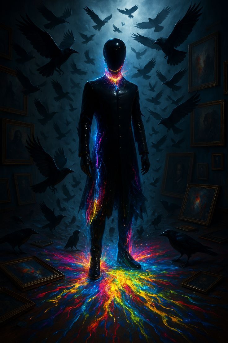 736x1104 Ghost with glowing eyes. Entity wallpaper, Hollow man art, Dark spirit wallpaper