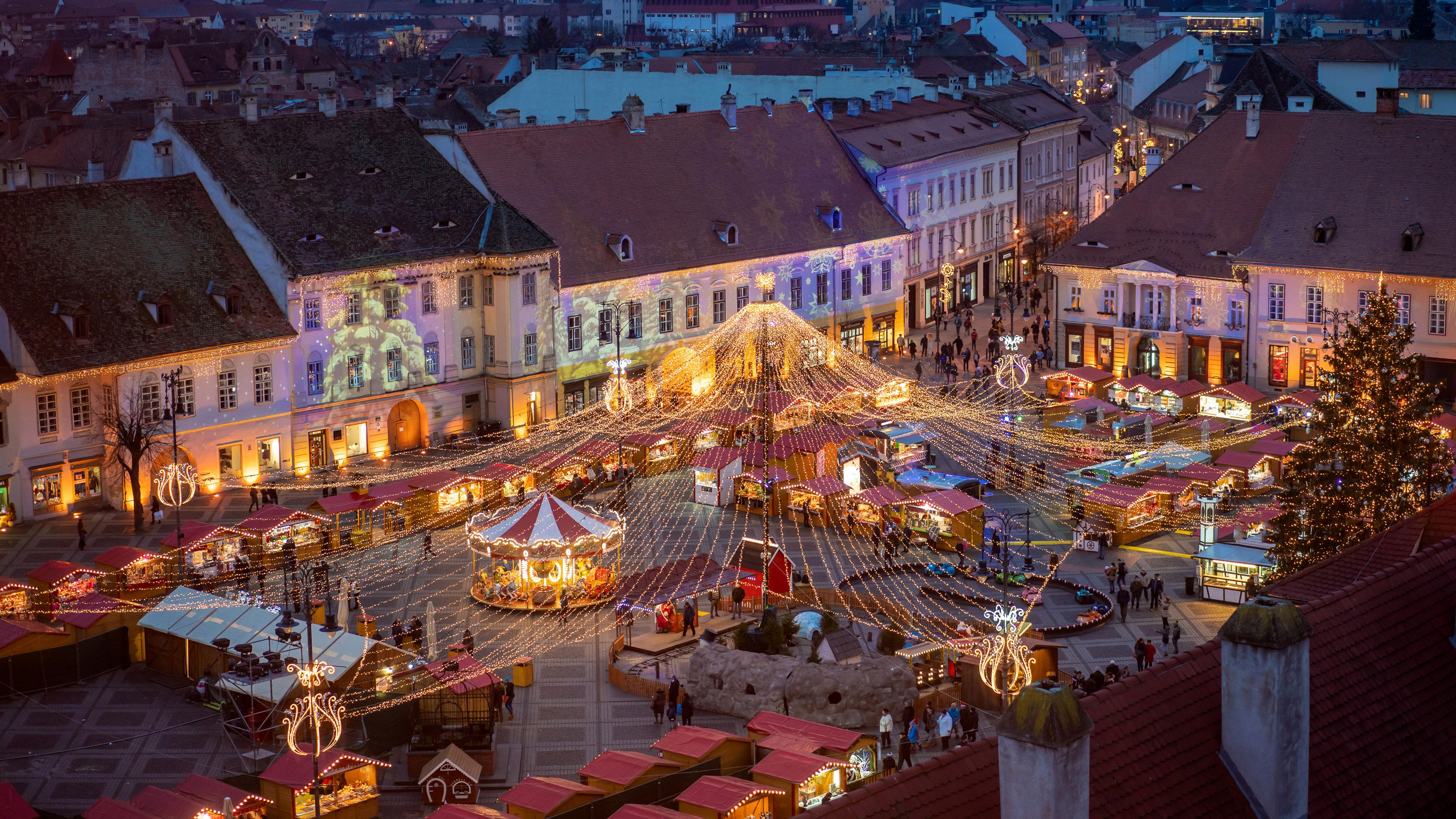 3840x2160 Bing HD Wallpaper Dec 2024: Sibiu Christmas market, Romania Wallpaper Gallery