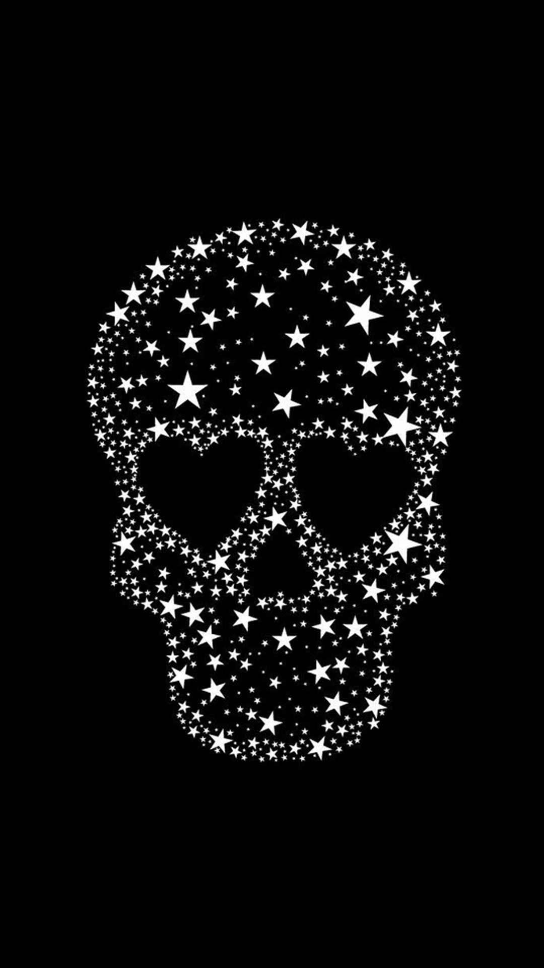1080x1920 Skull Wallpaper Black Background