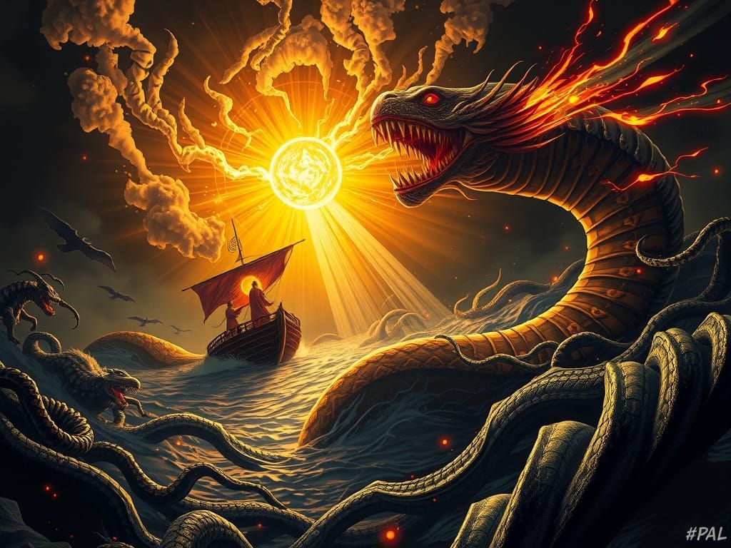 1024x768 Ra vs. Apophis God Ra Battles Cosmic Serpent Apep