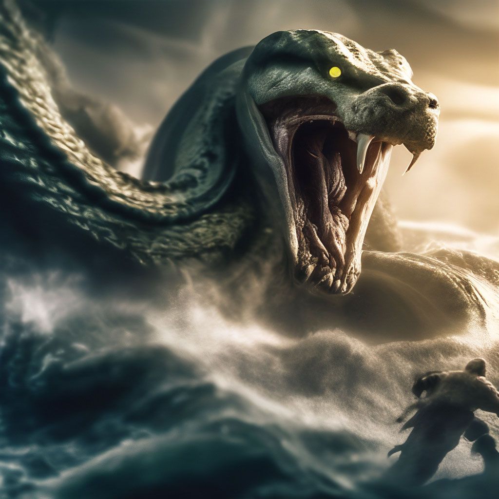 1024x1024 Ancient Greek myth: the serpent Apophis attacks the world