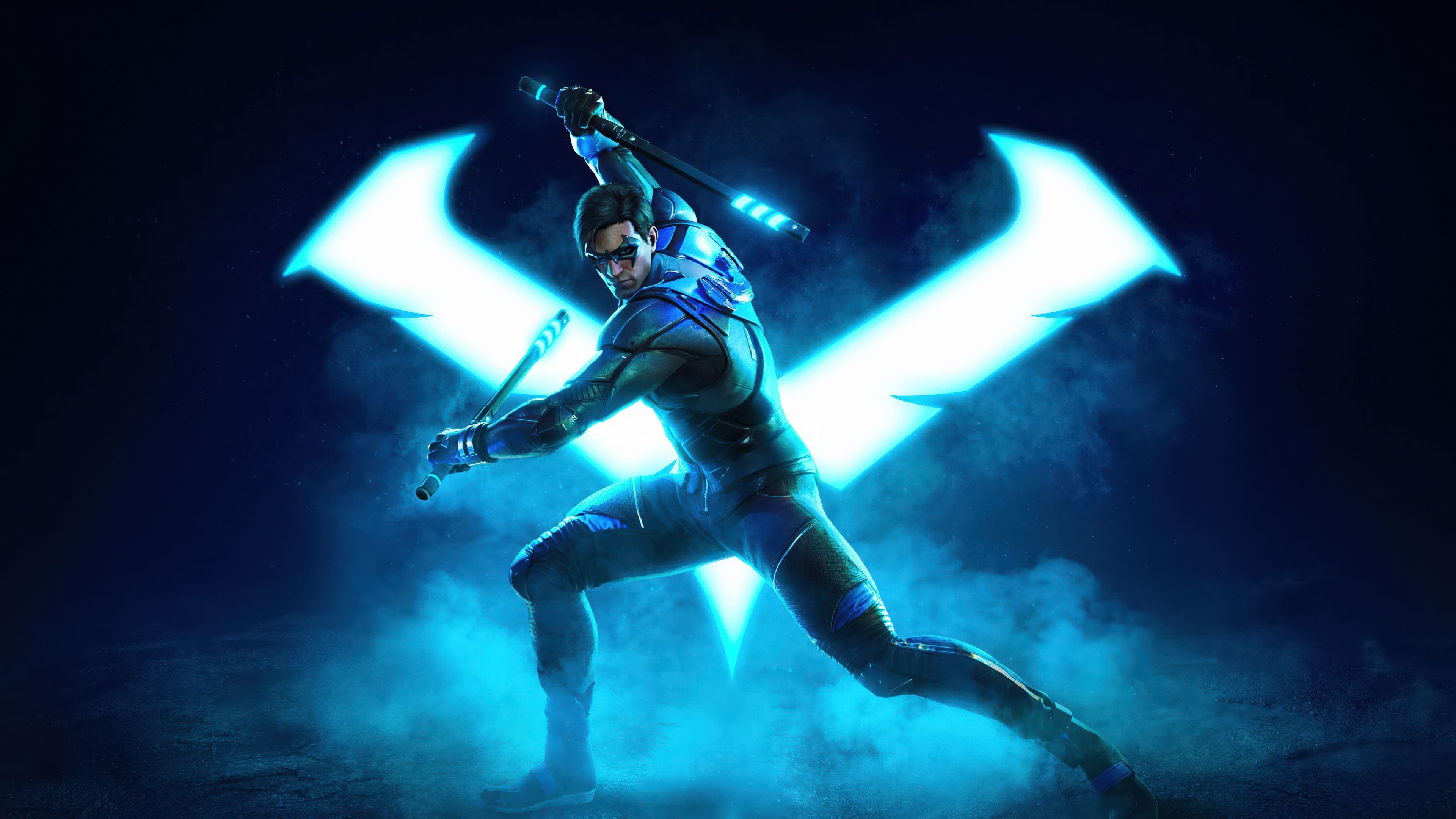 3840x2160 Nightwing Wallpaper 4K, Neon, Gotham Knights, 5K