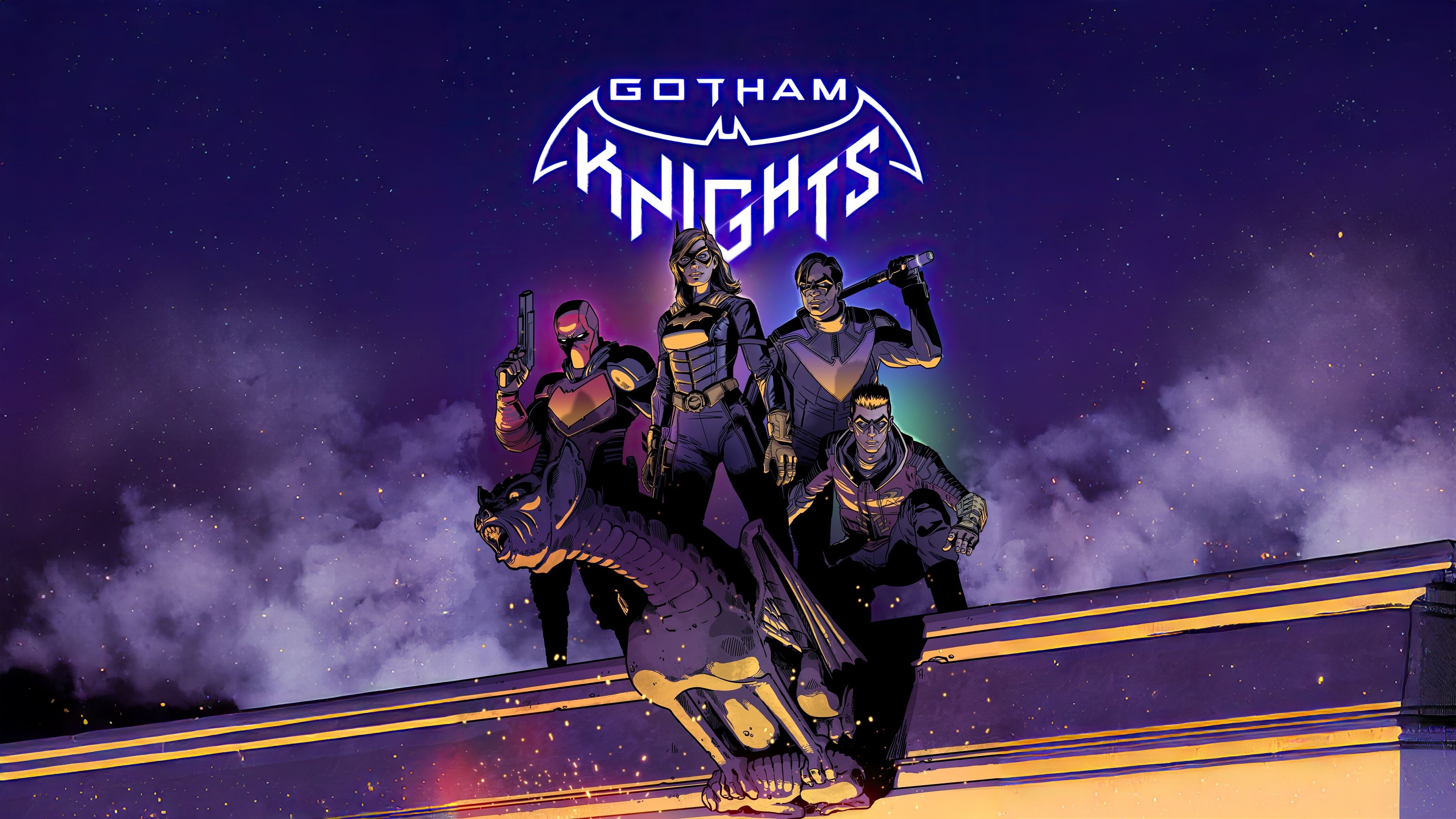 3840x2160 Nightwing, Batgirl, Robin, and Red Hood 4K HD Gotham Knights Wallpaper