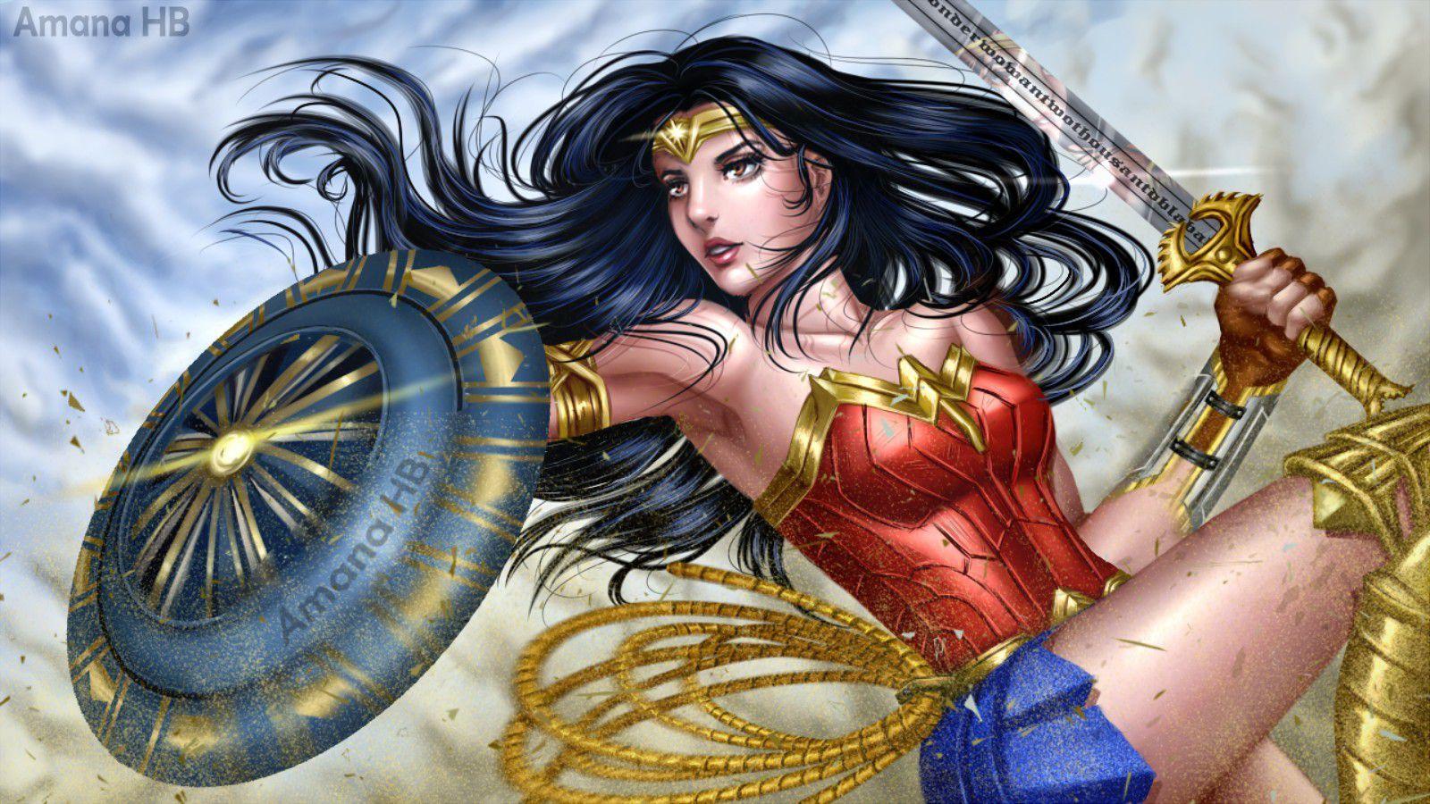 1600x900 Wonder Woman Kid Cartoon Wallpaper