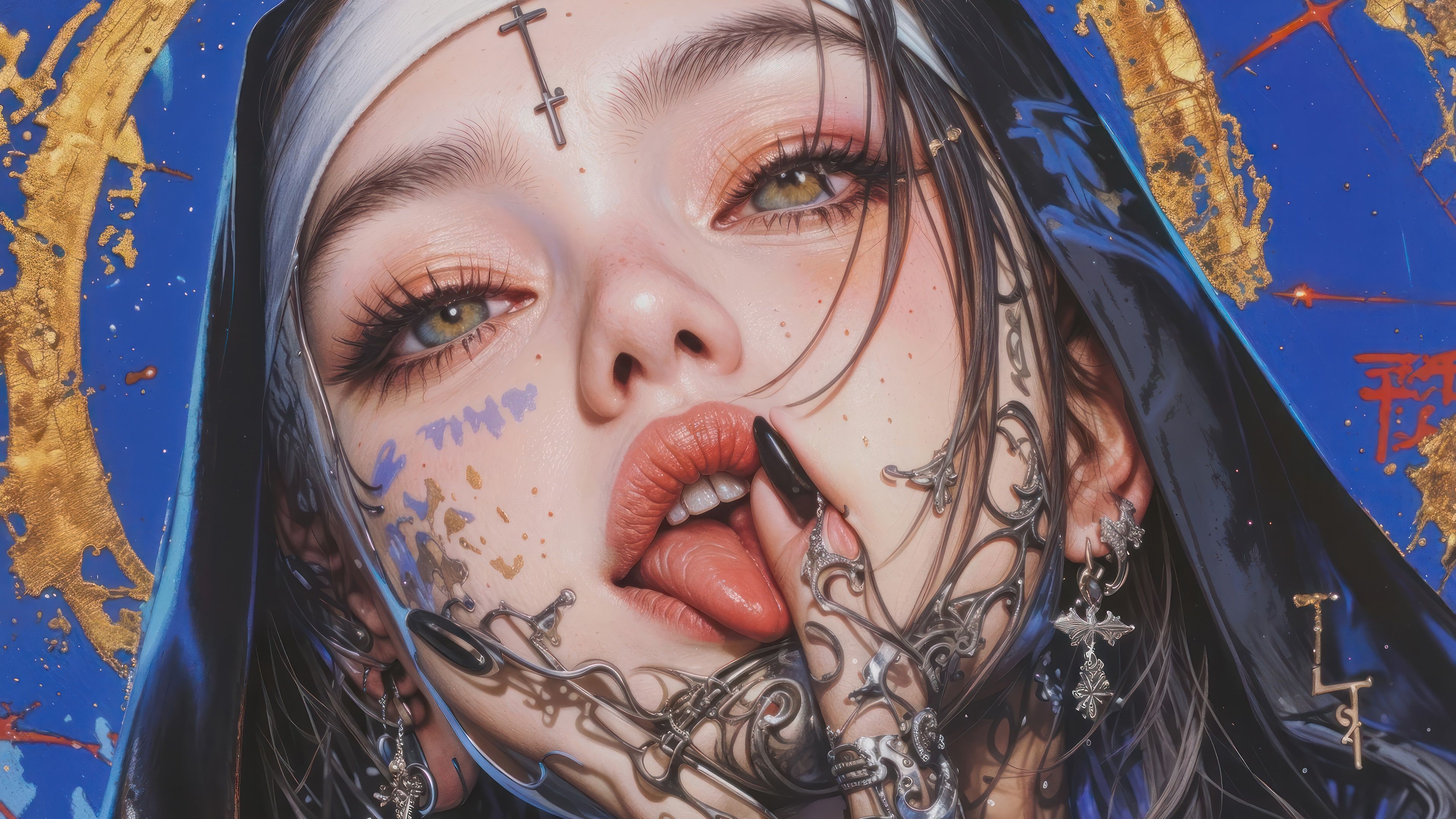 3840x2160 Cyberpunk Nun AI Art Extravaganza