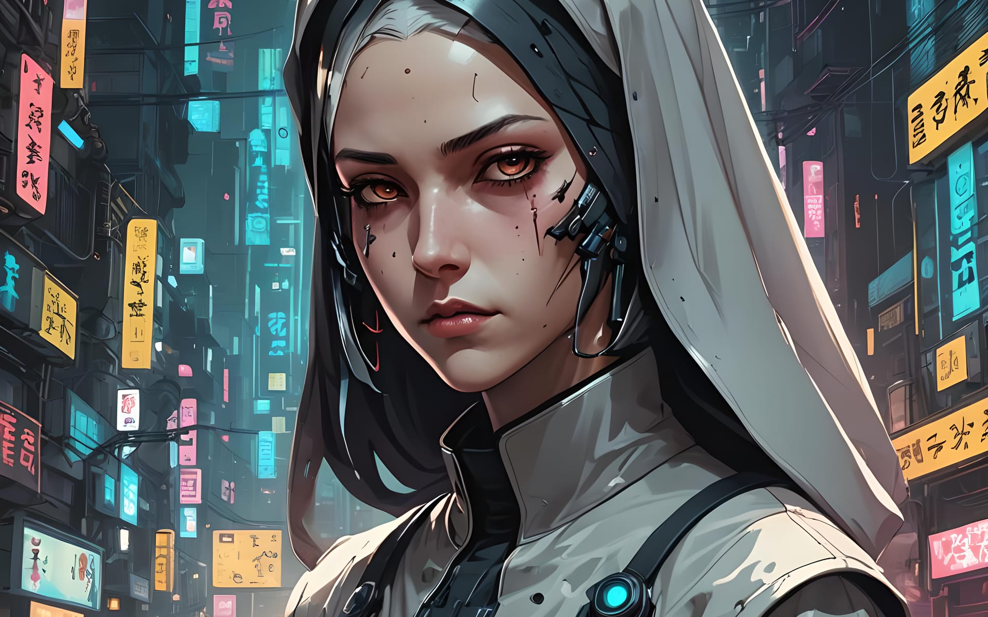 1920x1200 Cyberpunk nun · 1920x1200 free photo from tolgor and wallpaper