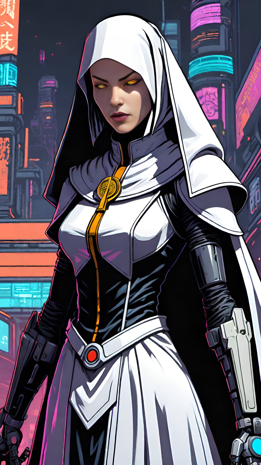1080x1920 Cyberpunk Nun. · 1080x1920 iPhone 6S+/7+/free photo from tolgor and wallpaper
