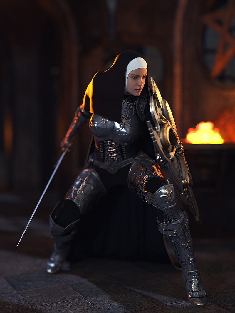 800x1067 HD fantasy nun wallpaper
