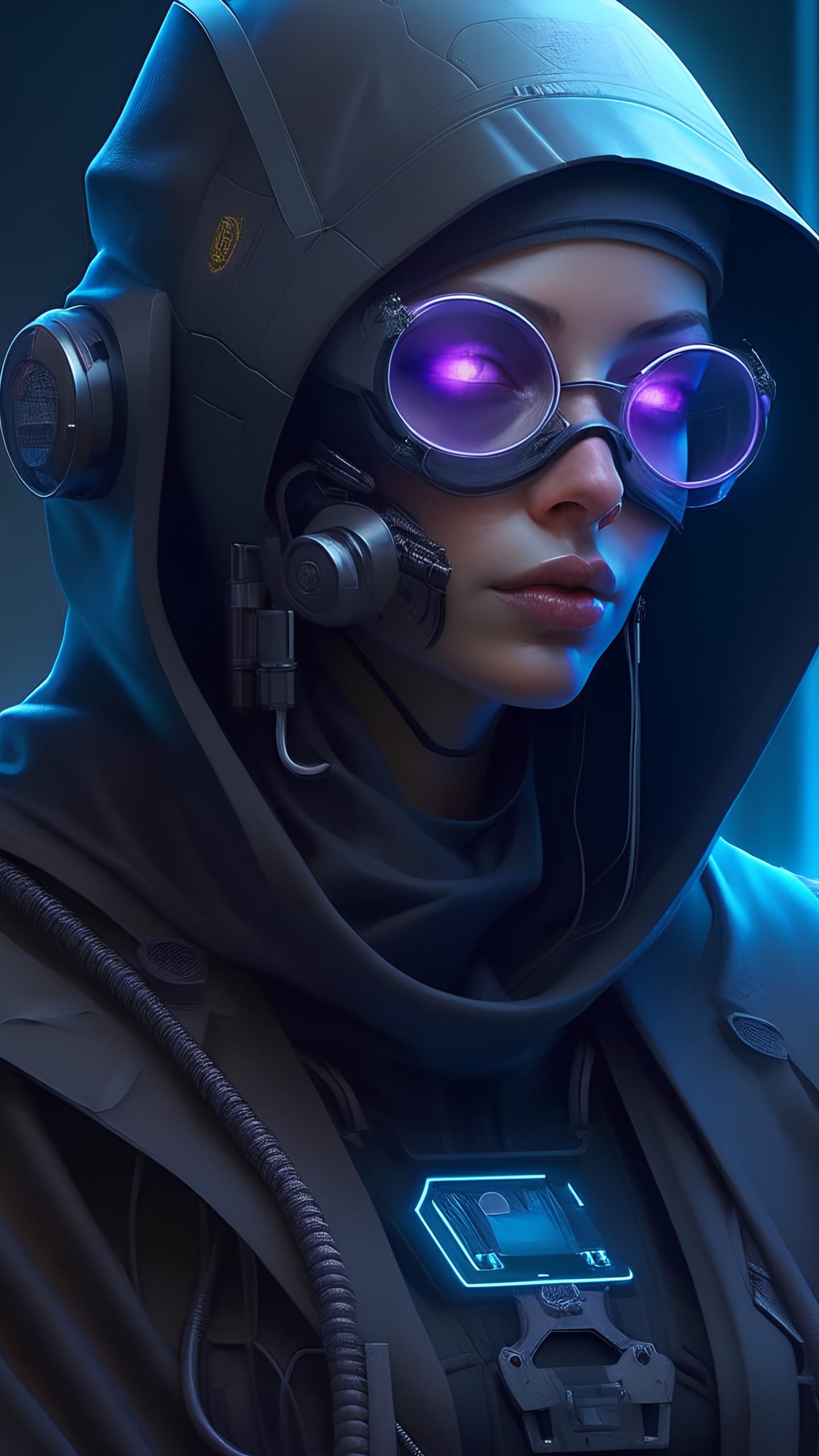 1440x2560 Cyberpunk nun · 1440x2560 QHD free photo from tolgor and wallpaper