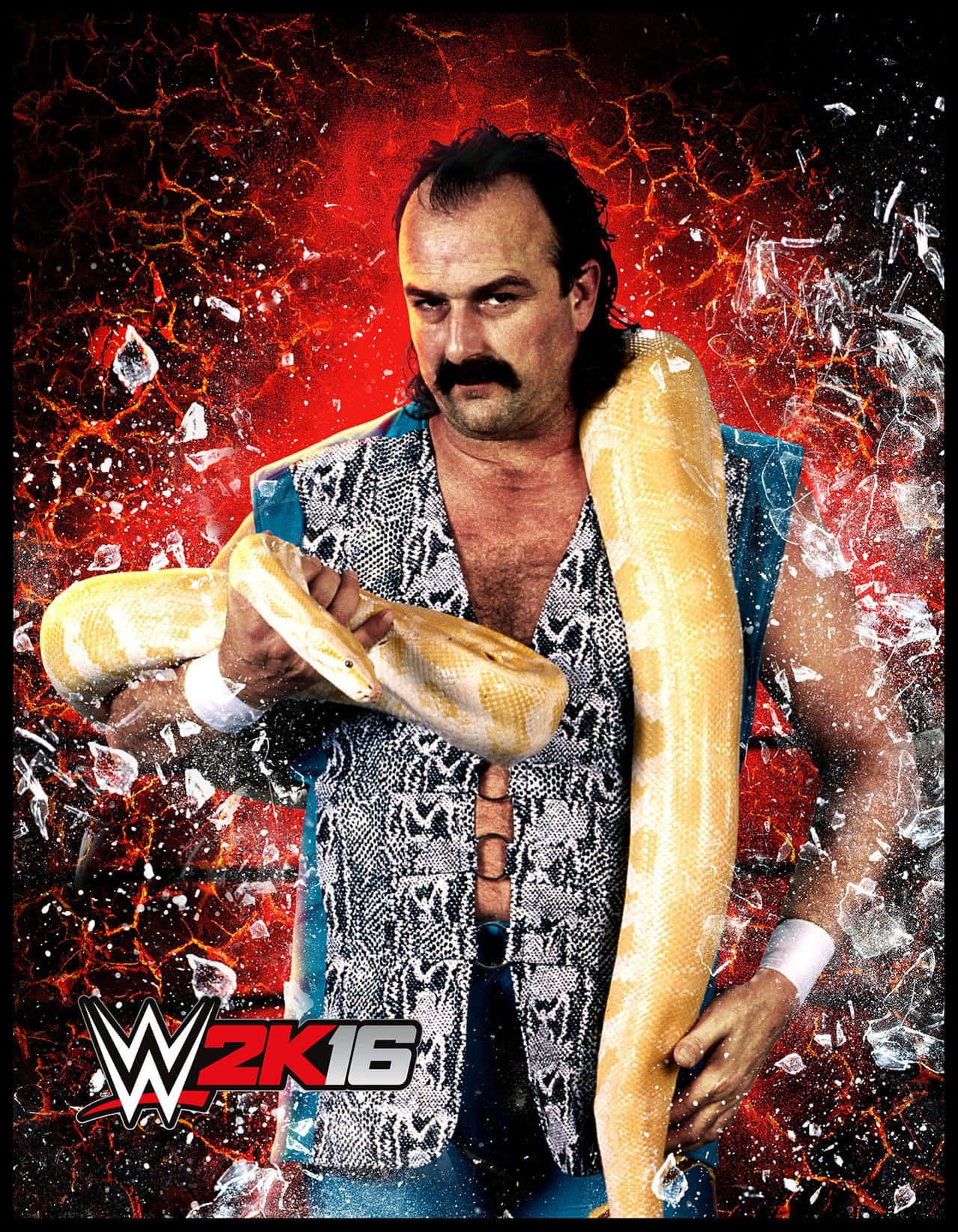 1280x1646 Download Jake Roberts with his signature Yellow Ball Python in WWE 2K16 Wallpaper