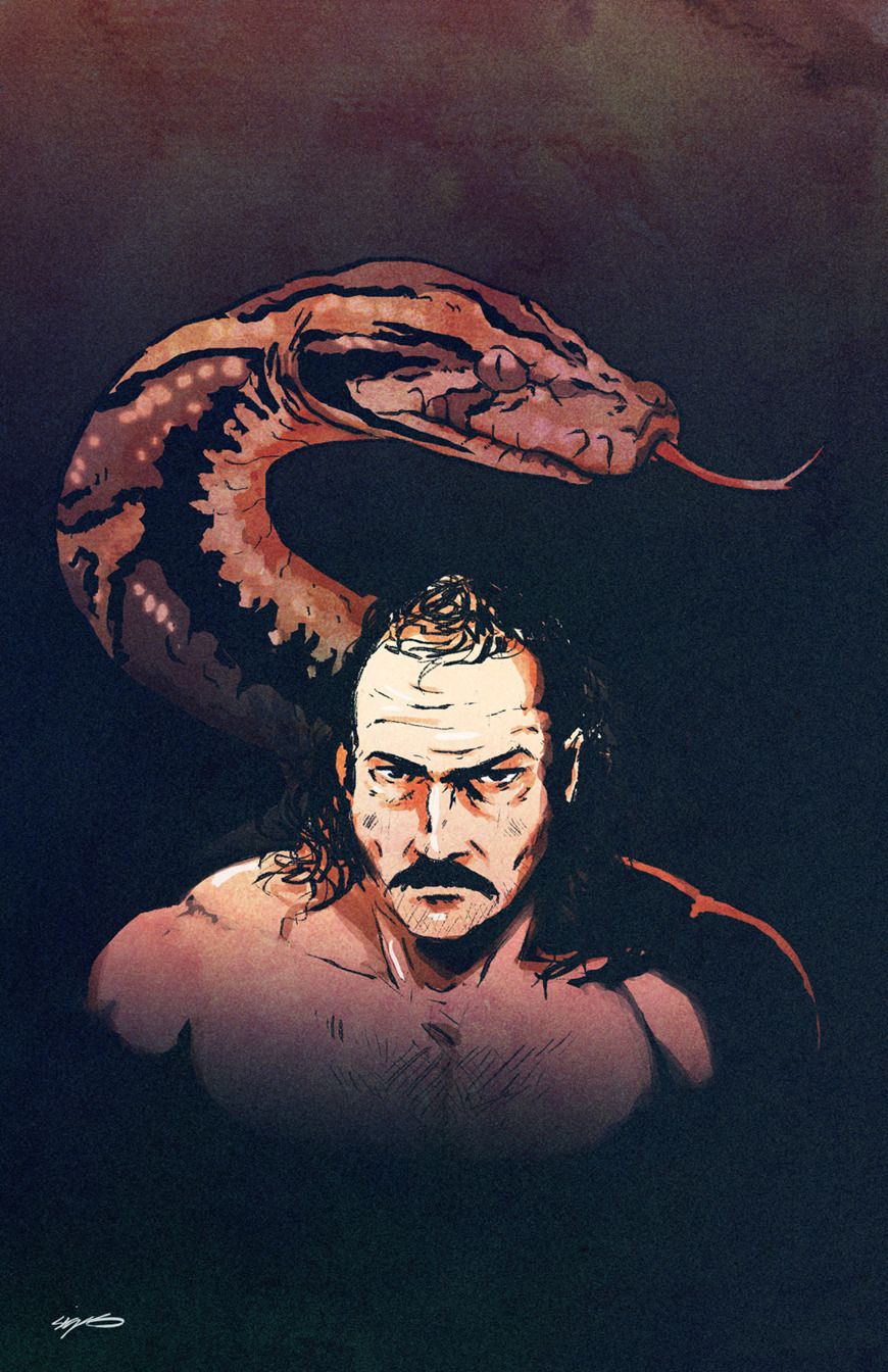 870x1344 Art Takes Center Stage Jake The Snake Roberts by Ben Sigas Another fantastic commission for the page, one that still