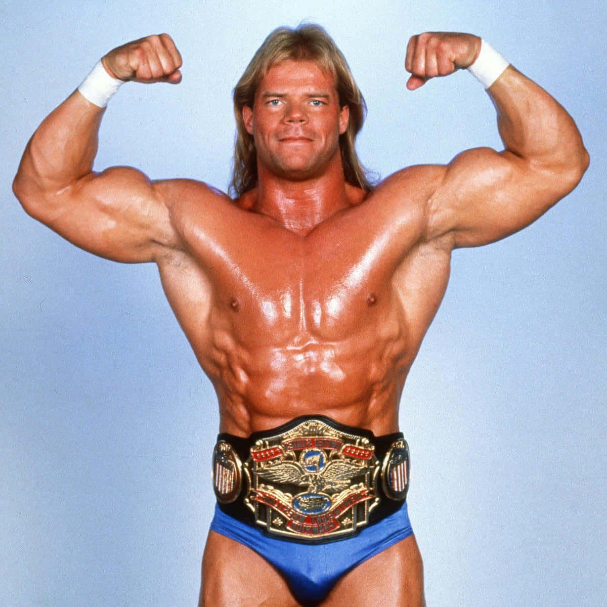 1200x1200 Download American Professional Wrestler Lex Luger With Belt Wallpaper