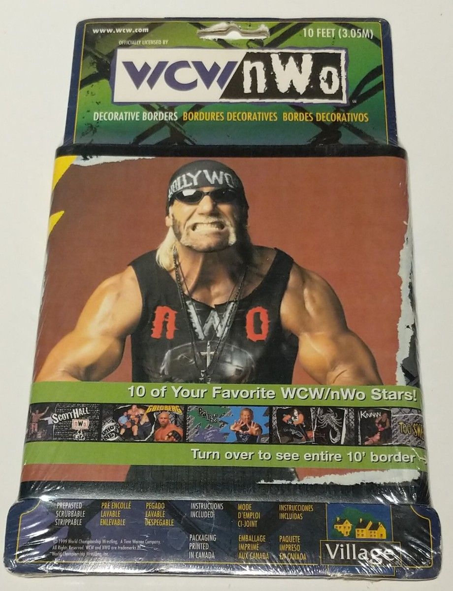 920x1200 Vintage 90s Official WCW nWo Pro Wrestling 10 Foot Wallpaper Border NOS NIP