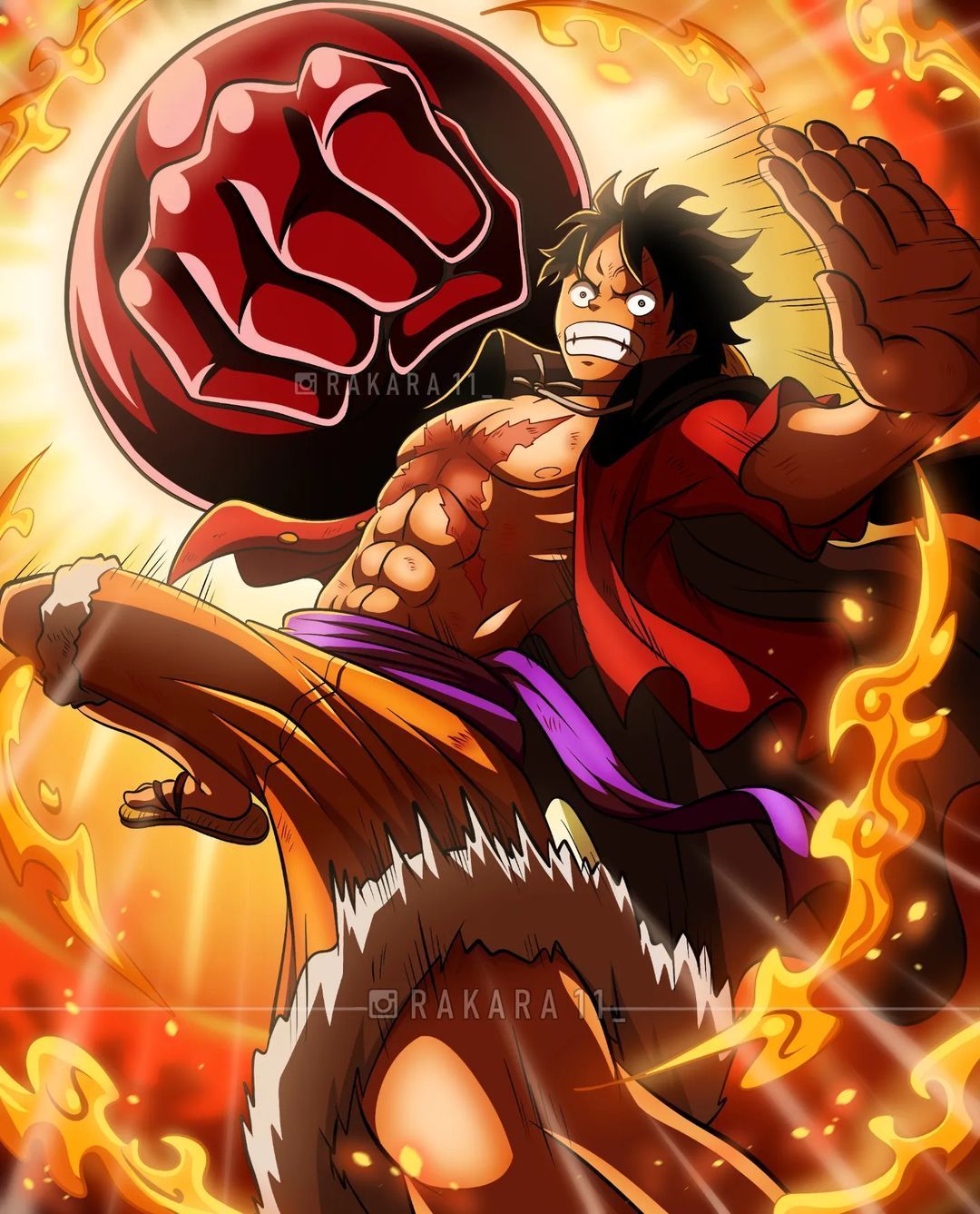 1080x1337 Luffy Red Roc Wallpaper
