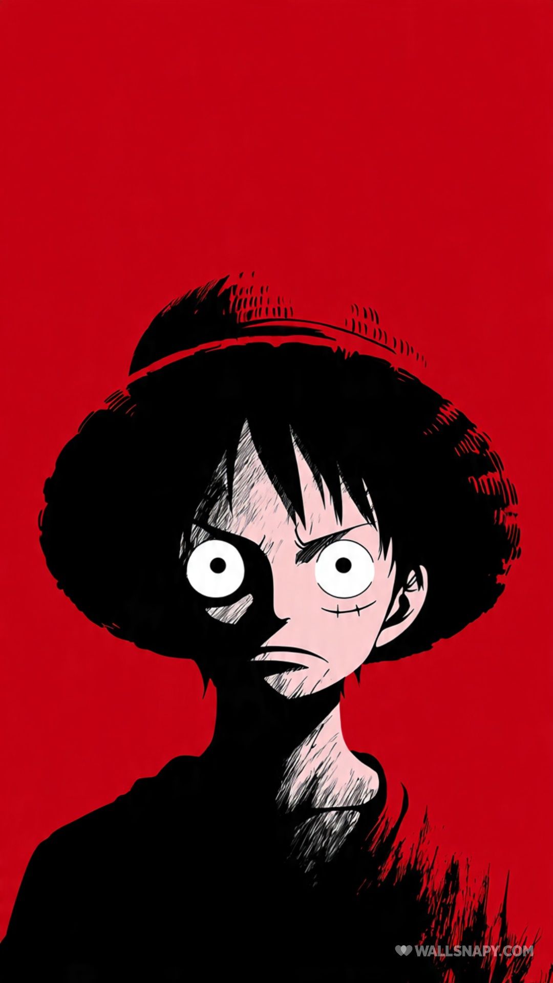 1080x1920 Luffy minimal red background wallpaper