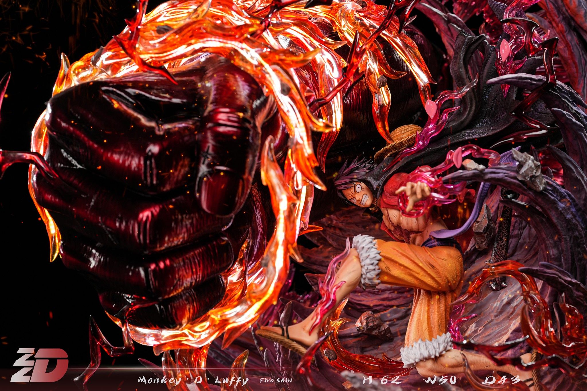 2048x1365 Luffy Red Roc Epic Diorama By ZZDD STUDIO