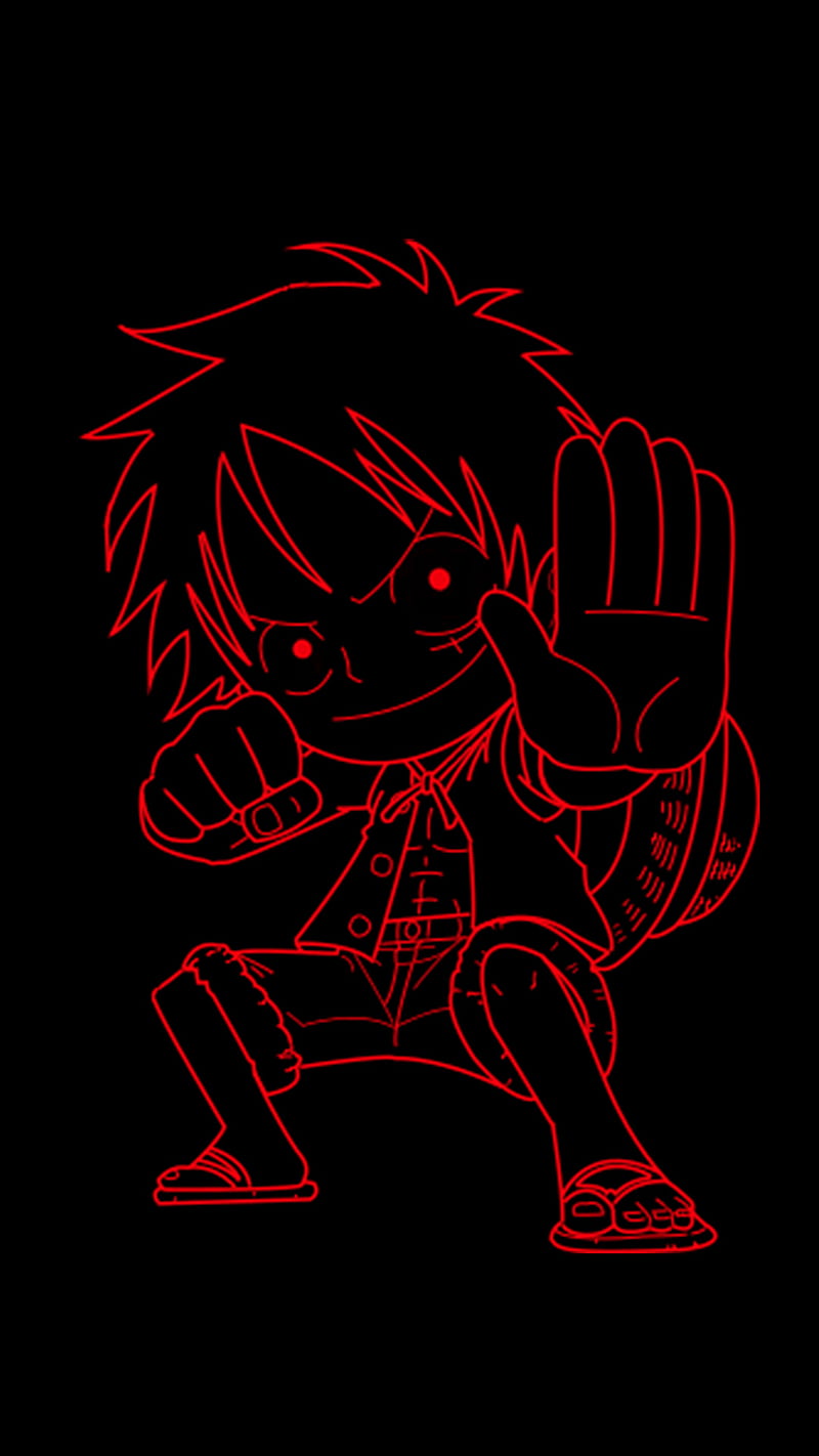800x1422 HD Luffy Red Wallpaper