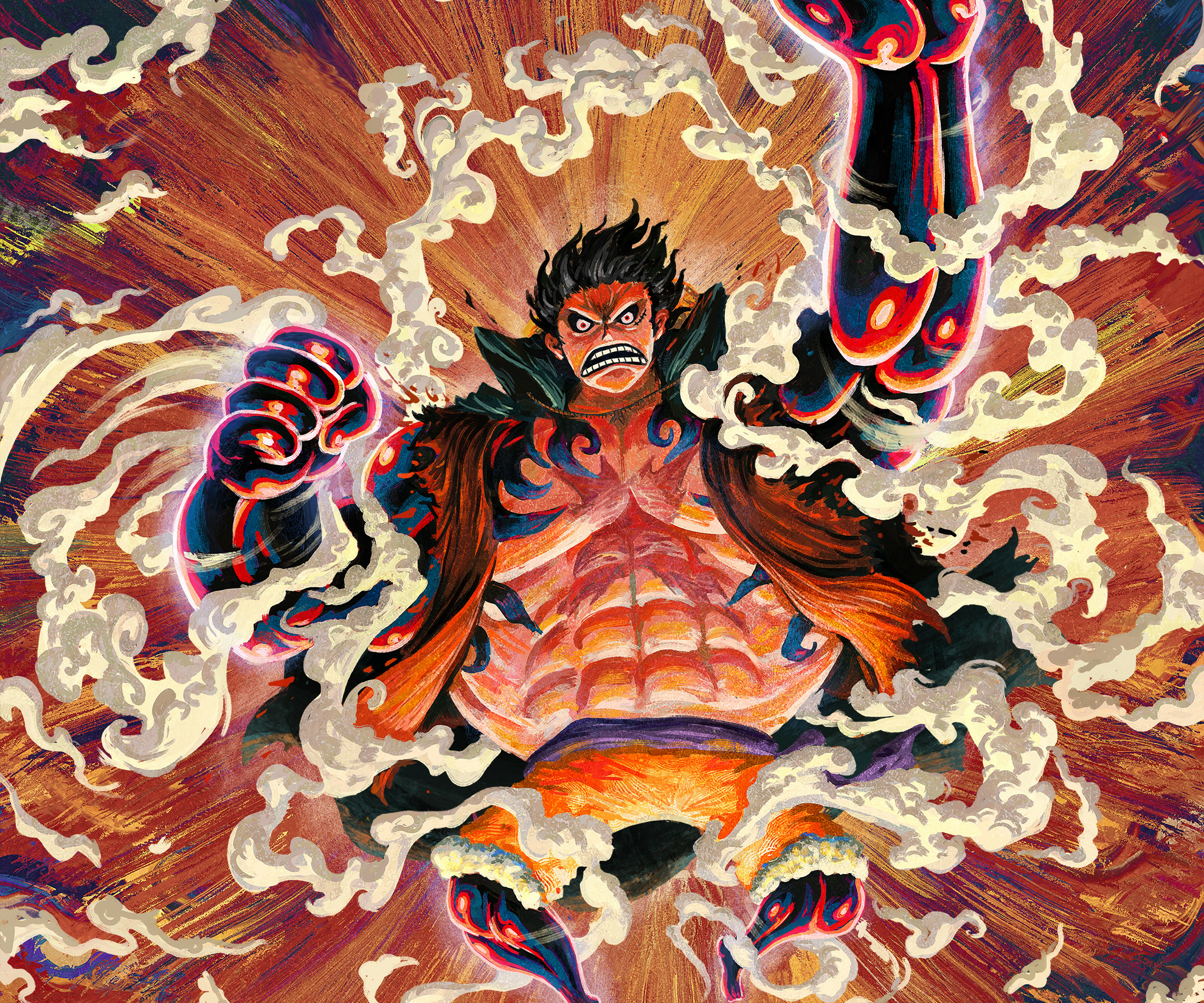 1980x1650 Monkey Luffy Gear Fourth Cool Art One Piece Wallpaper, HD Anime 4K Wallpaper, Image and Background