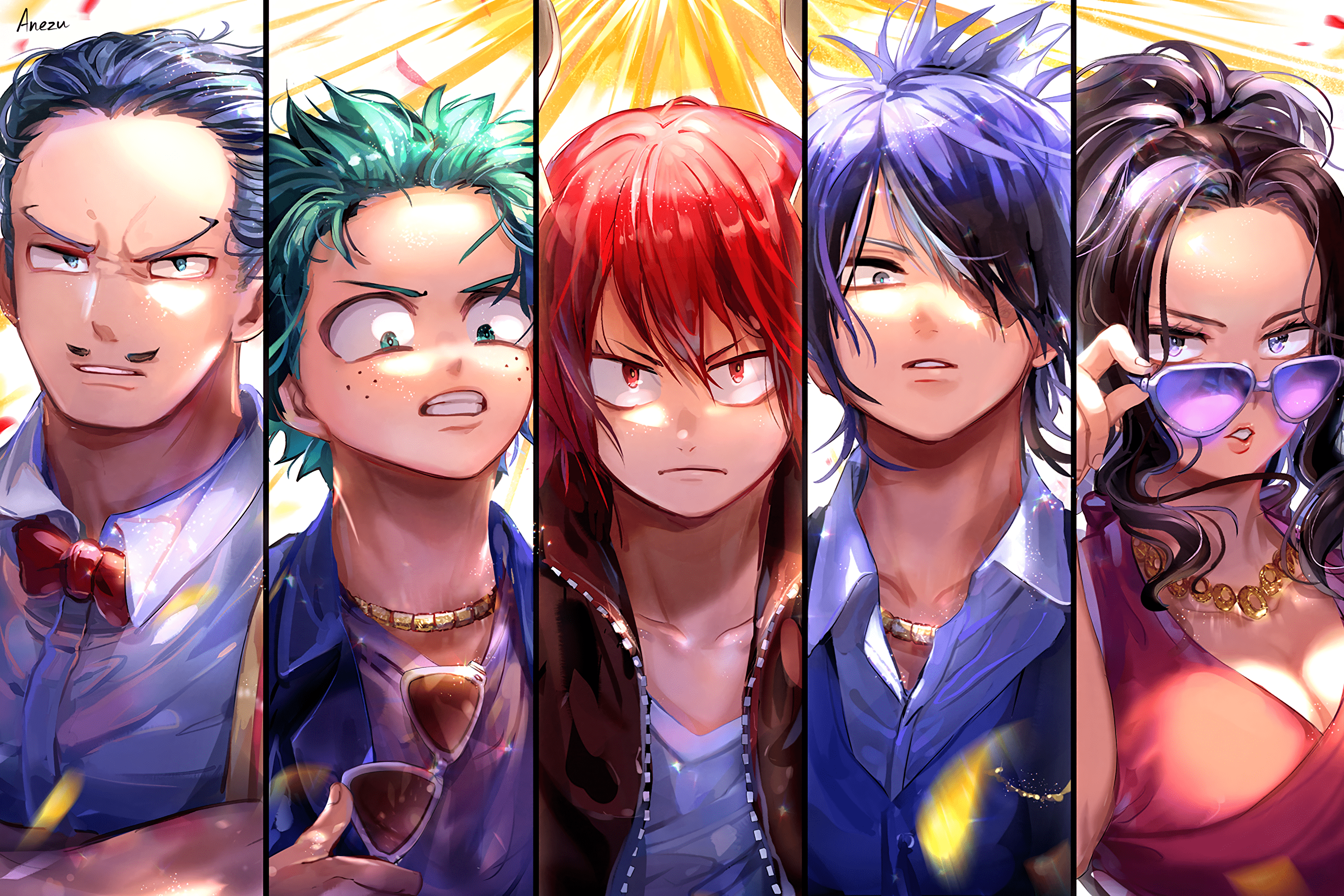 3000x2000 My Hero Academia HD Wallpaper: Todoroki, Kirishima, Yaoyorozu, Iida, Midoriya
