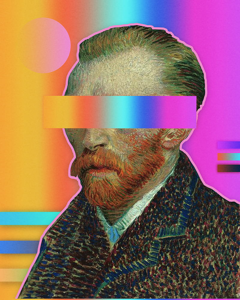 800x1000 Vincent van Gogh, collage, simple, futuristic, portrait, gradient, self portraits, HD phone wallpaper