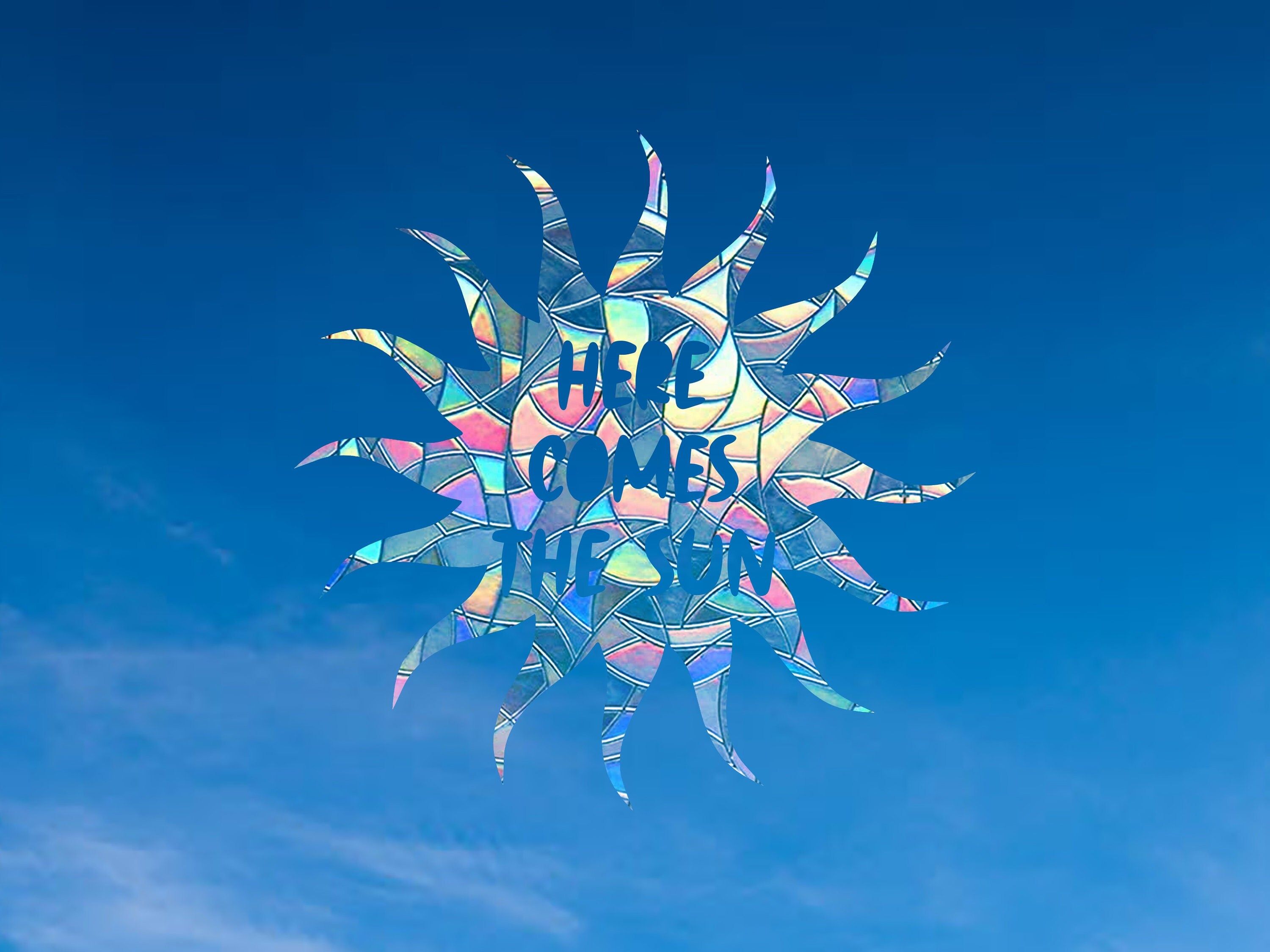 3000x2249 Here Comes the Sun Suncatcher, Rainbow Maker Window Sticker