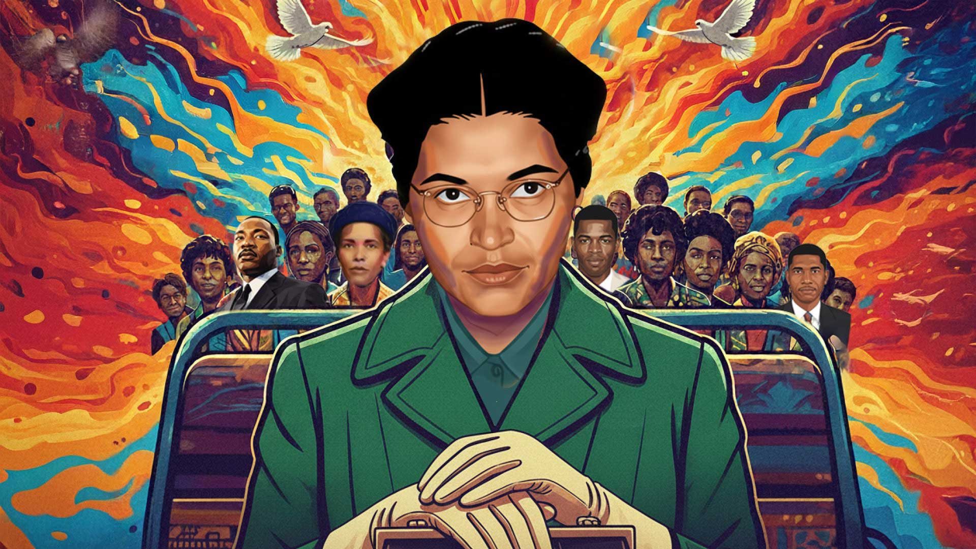 1920x1080 Commemorating 70 Years of Courage: Rosa Parks Anniversary Poster