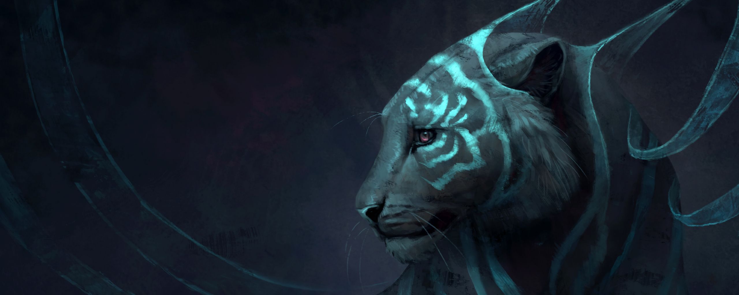 2560x1024 Download wallpaper 2560x1024 tiger, art, fantastic, predator ultrawide monitor HD background