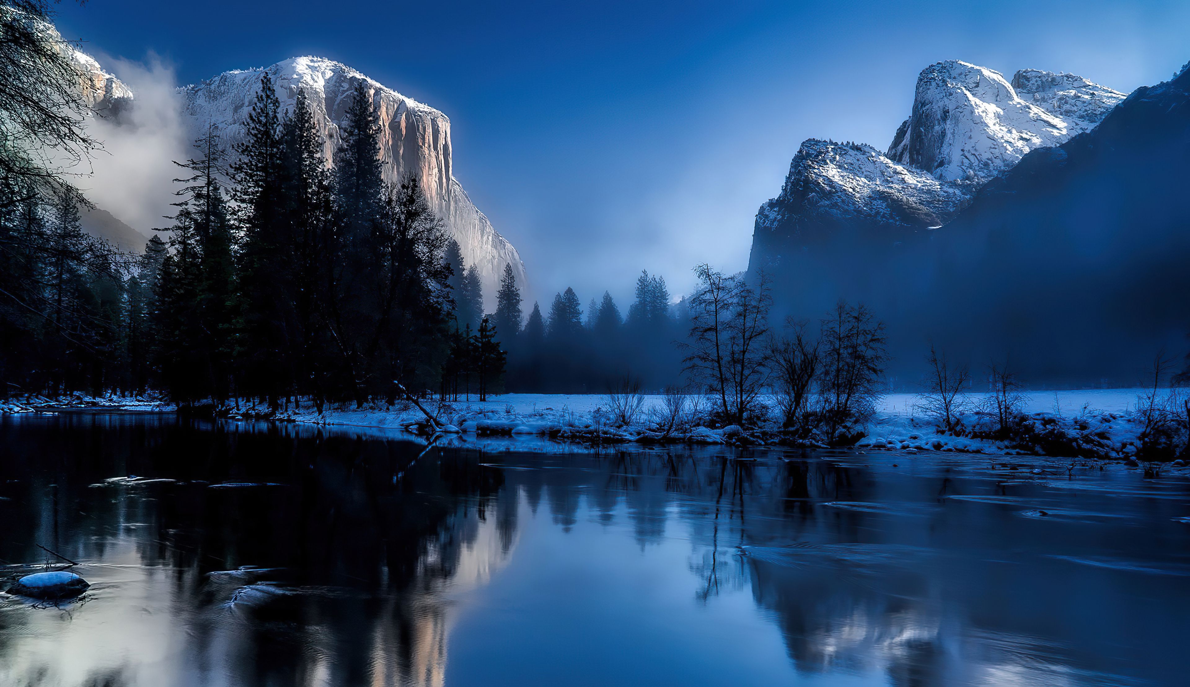 3840x2217 Lake Snow Mountains Winter 4k UltraWide Quad HD 1440P , HD 4k Wallpaper, Image, Background, Photos and Picture