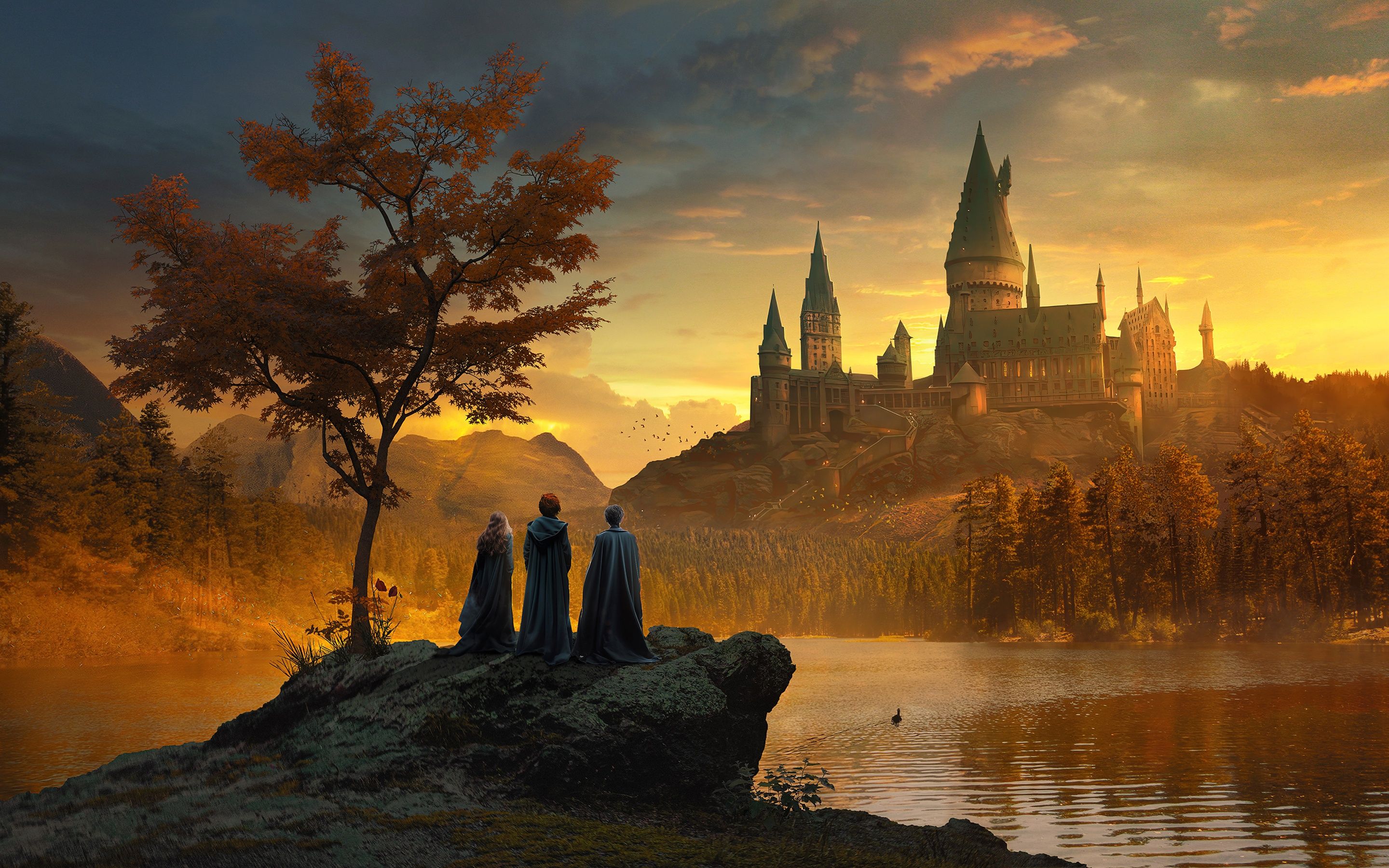 2880x1800 Hogwarts Wallpaper 4K, Harry Potter, Hermione Granger