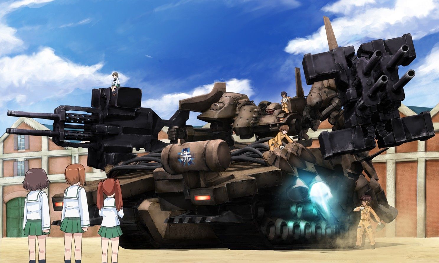 1487x890 Phone wallpaper: Anime, Crossover, Armored Core, Girls Und Panzer 595932