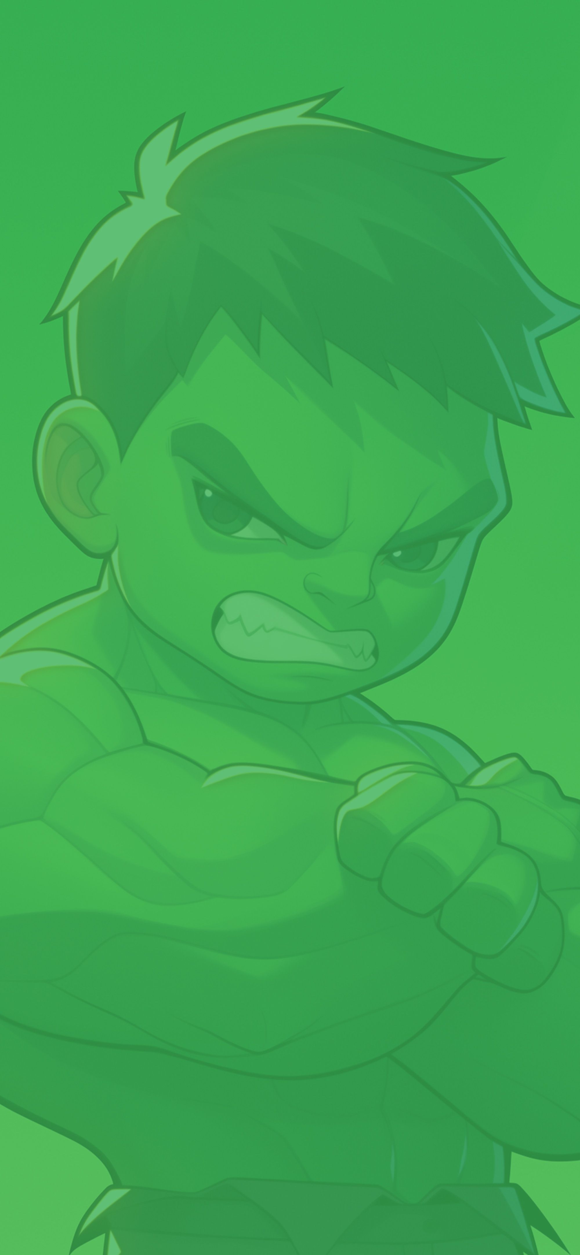 2000x4329 Mighty Chibi Hulk Green Smash Cartoon Wallpaper