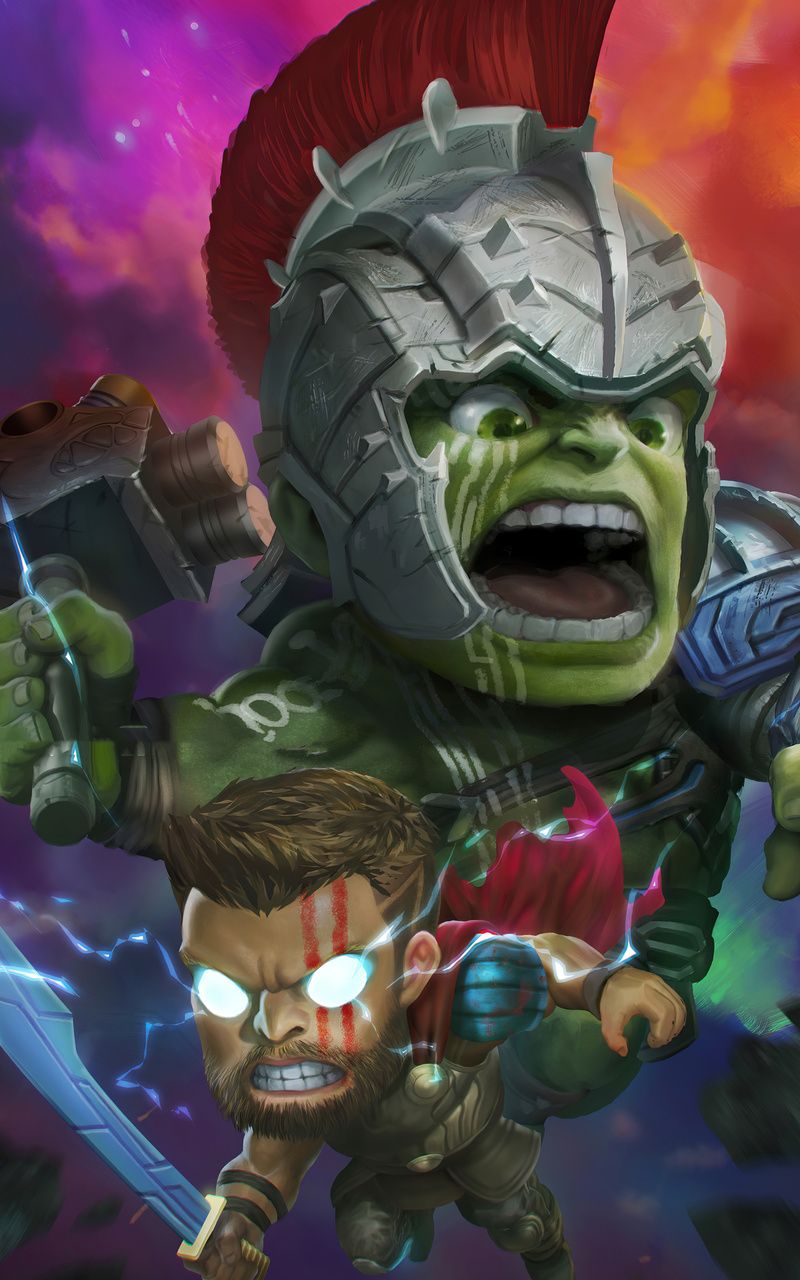 800x1280 Chibi Hulk And Thor Nexus Samsung Galaxy Tab Note Android Tablets , HD 4k Wallpaper, Image, Background, Photos and Picture