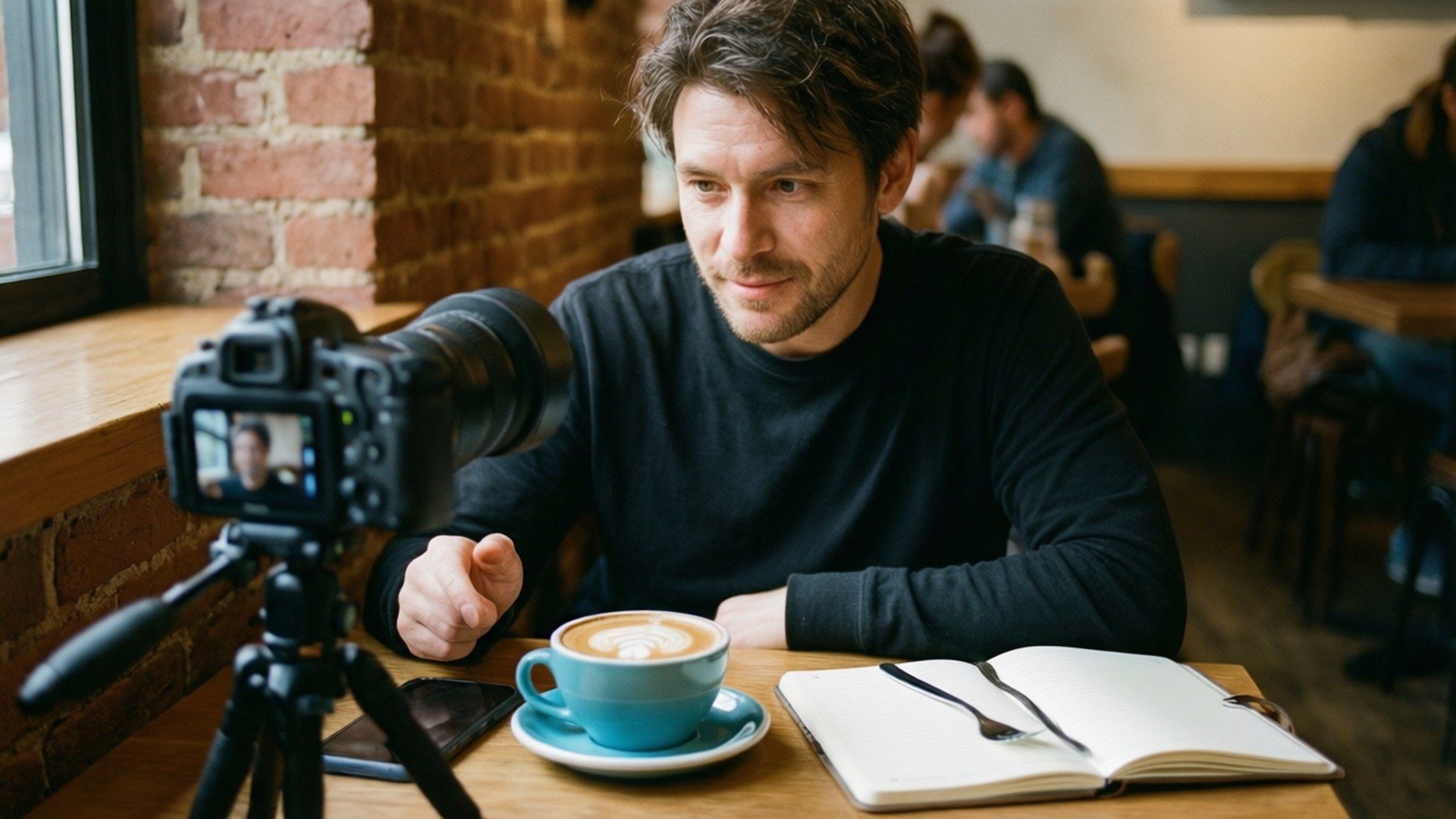 1920x1080 Download Coffee Shop Vlogger Corner Wallpaper