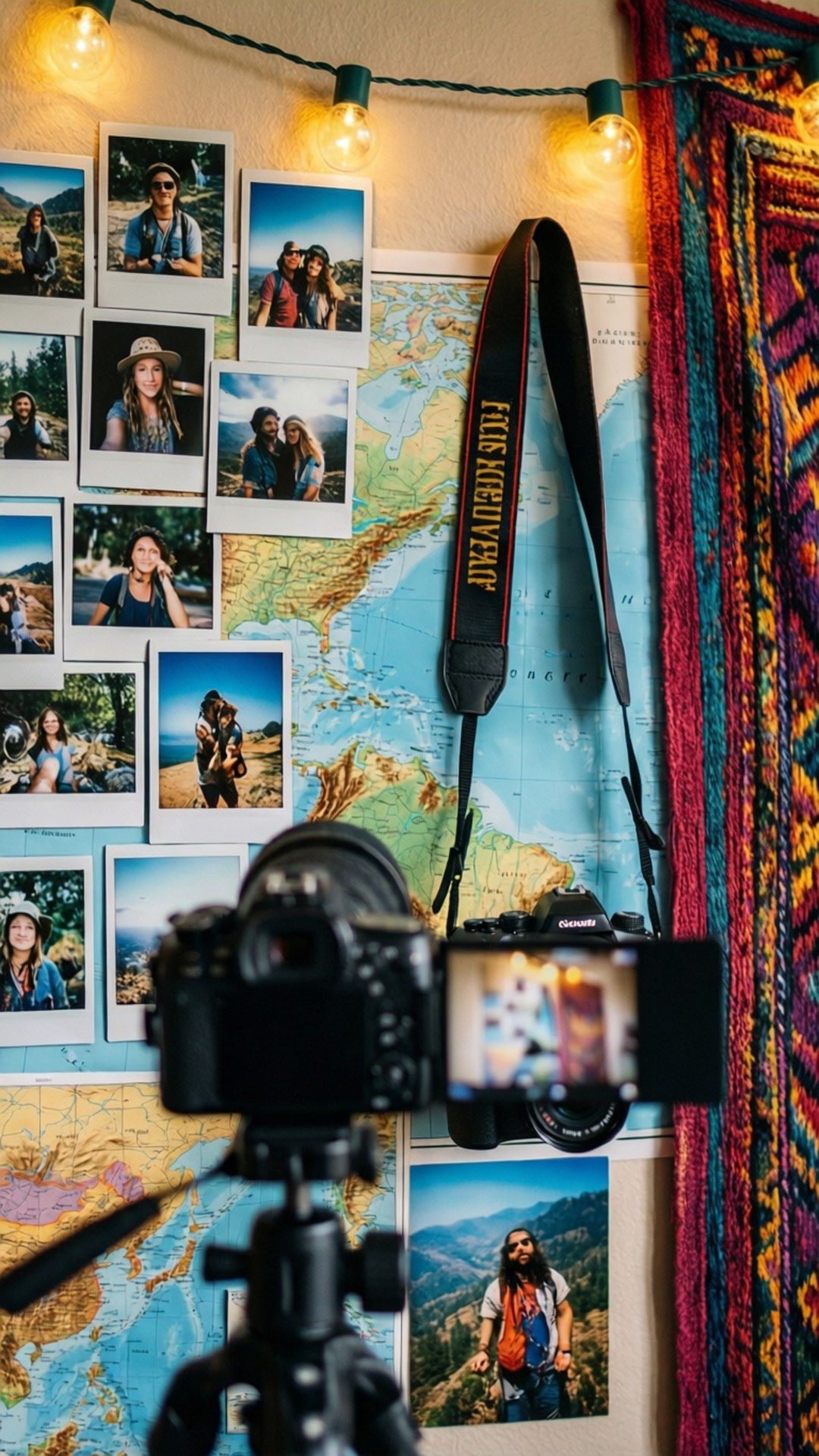 1080x1920 Download Boho Travel Wall Vlogger Wallpaper
