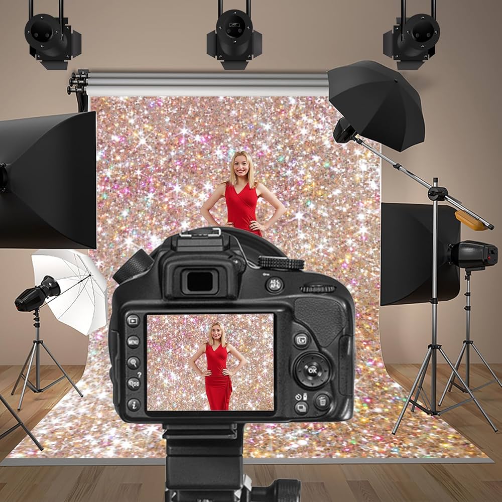 1000x1000 Baocicco 3x5ft Bokeh Backdrop Vlogger Backdrop Twinkling Crystal Pink Glitters Sequin Photography Background Wallpaper Decor Birthday Party Theme Party Girls Adults Artistic Portrait Blogger Studio: Buy Online at Best Price in UAE