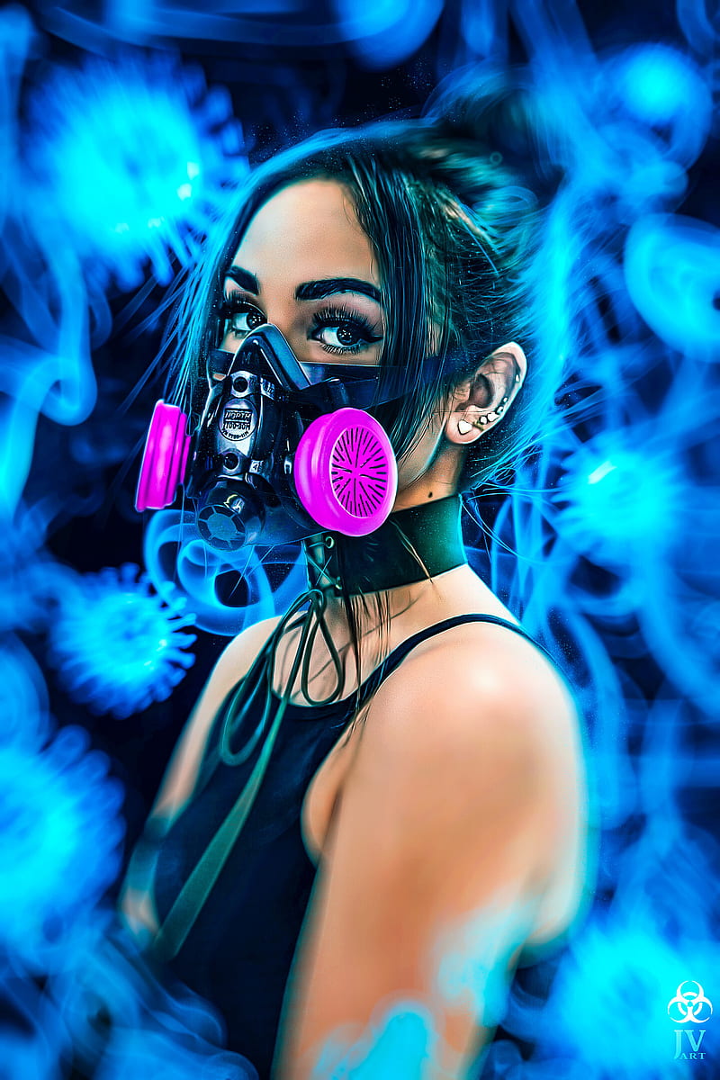 800x1200 HD neon woman wallpaper