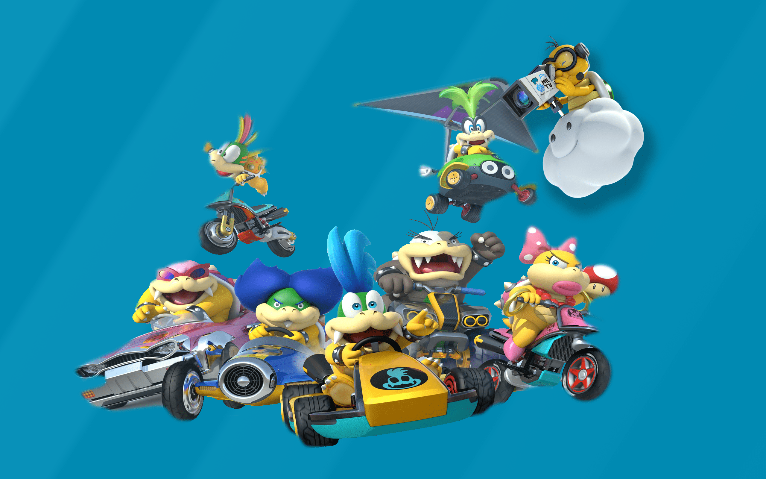 2560x1600 FANART: The Koopalings race to your screen in this Mario Kart 8 wallpaper!