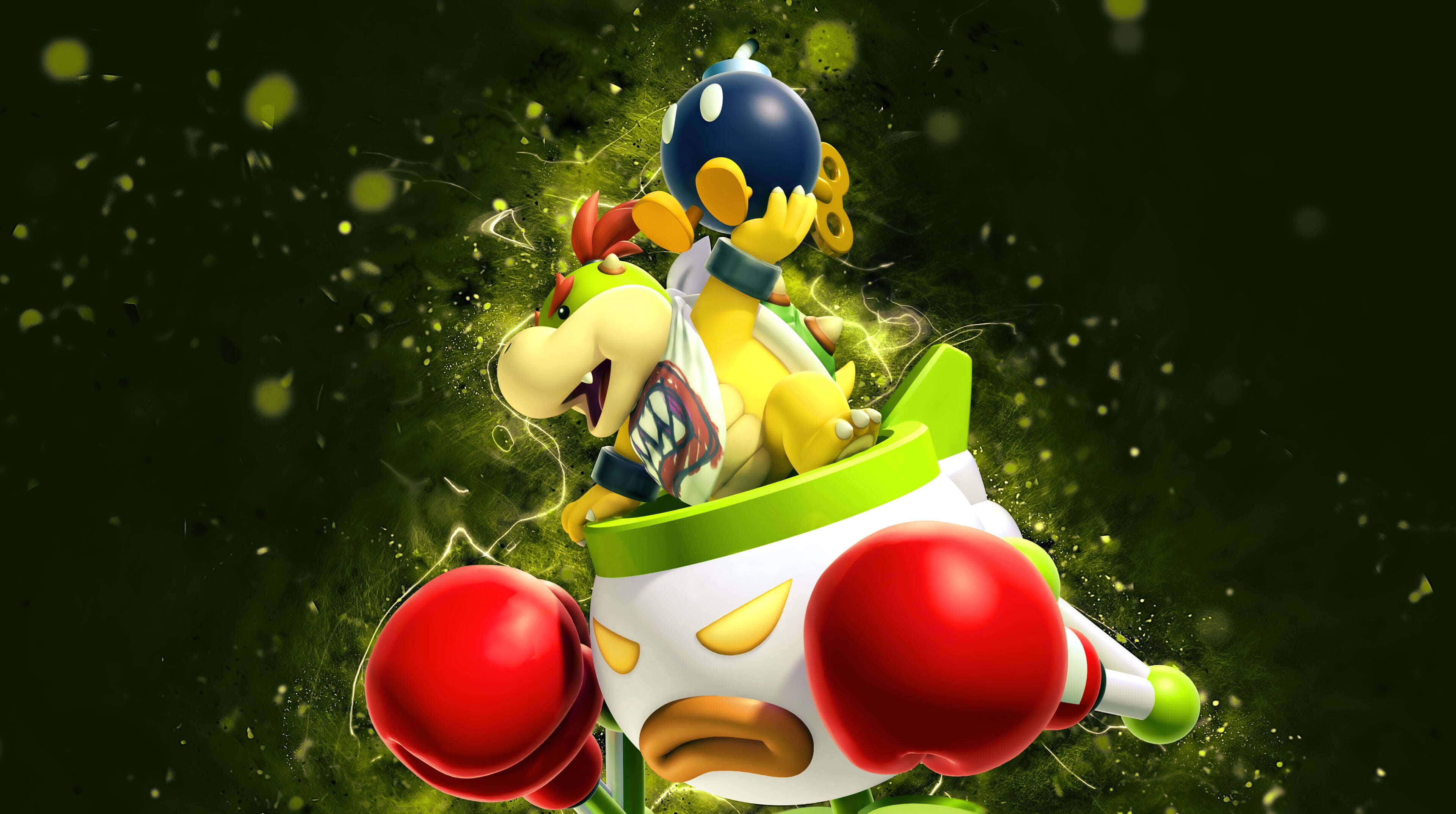 3840x2147 Download Bowser Jr. in Action Mischievous Heir to the Koopa Throne Wallpaper