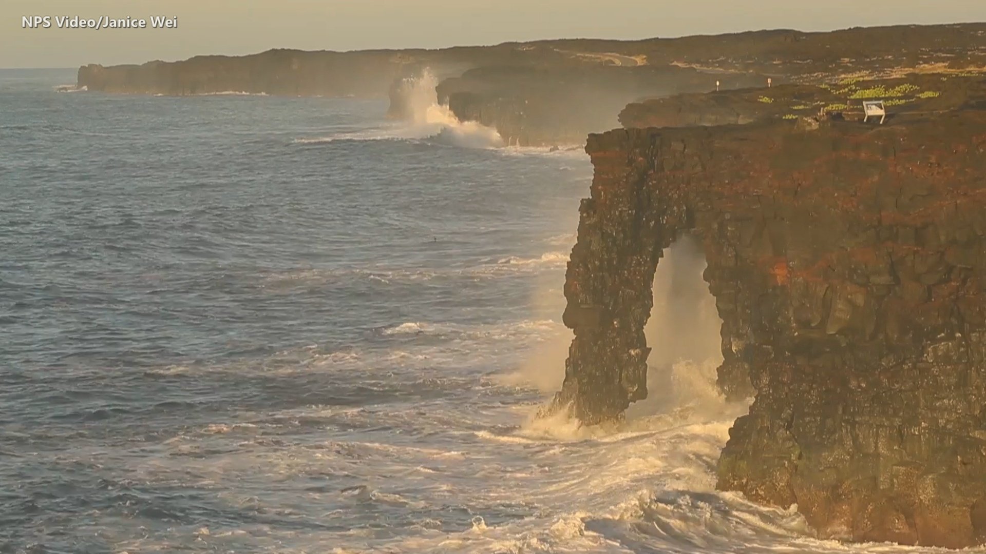 1920x1080 VIDEO: Update On Unstable Holei Sea Arch In Hawaii Volcanoes National Park