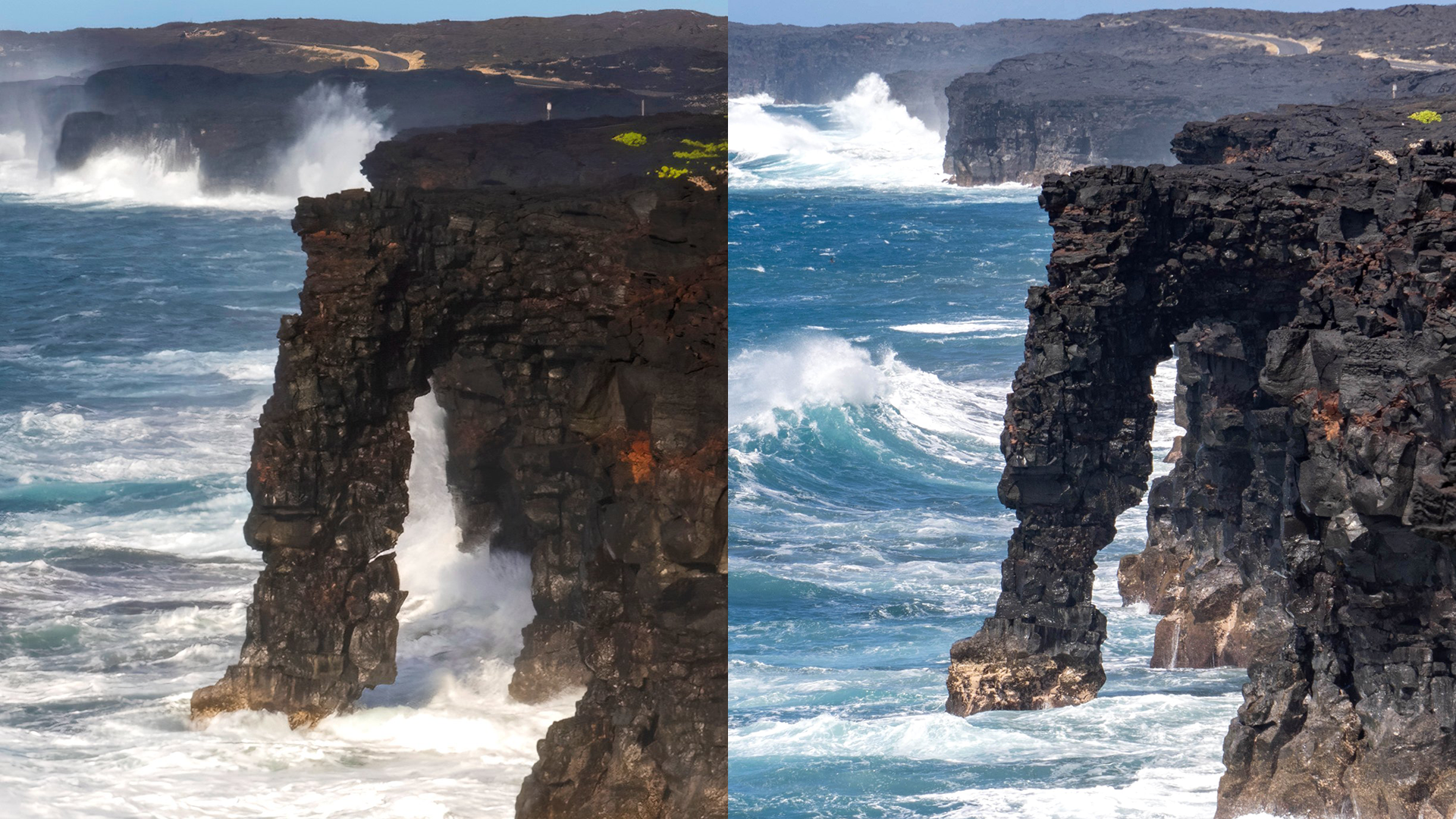 1920x1080 Recent large surf takes out chunk of Hawaii Island's famous Holei Sea Arch