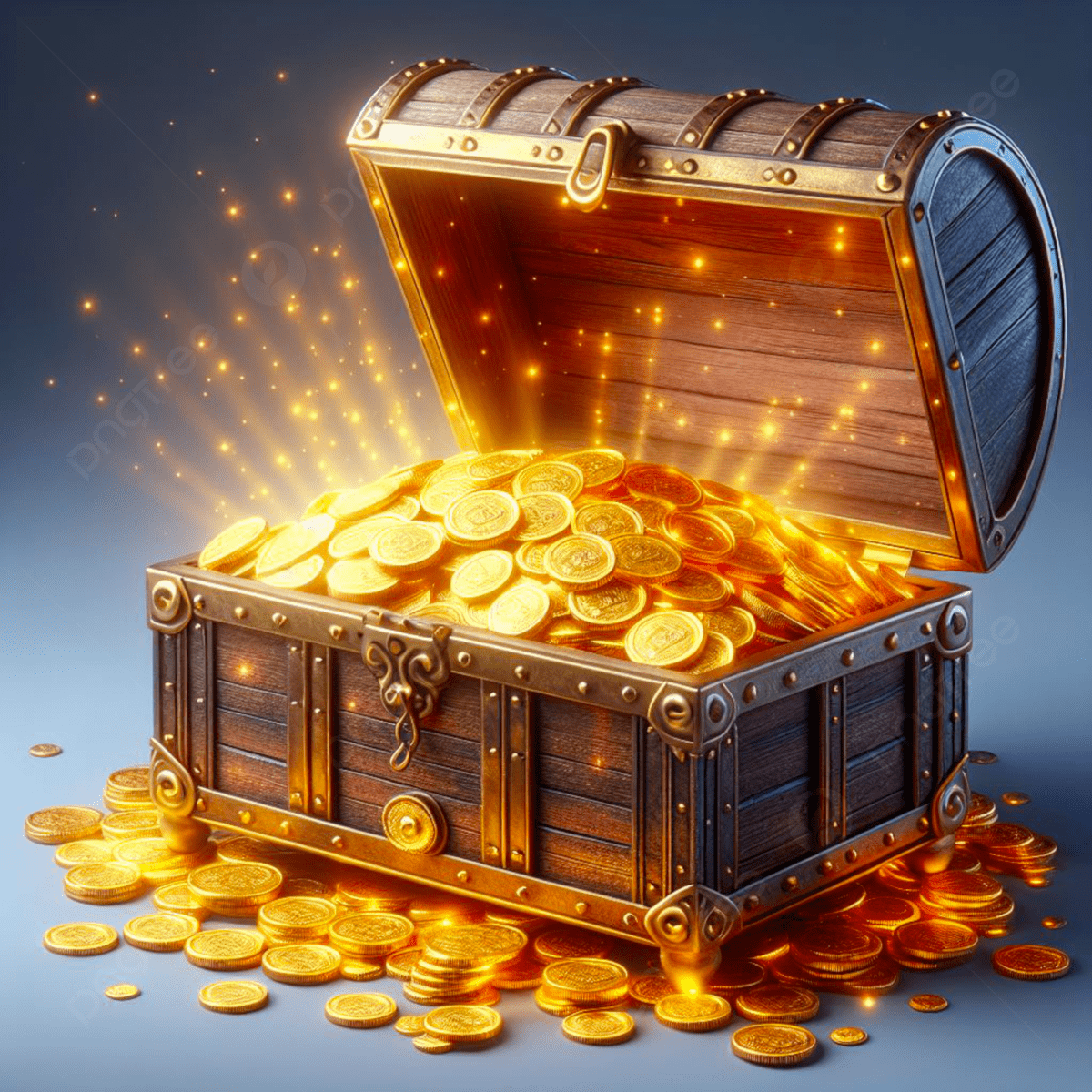 1200x1200 A Open Treasure Chest Box With Gold Coins, Treasure Box, Gold Coin In The Box, Treasure Background Image And Wallpaper for Free Download
