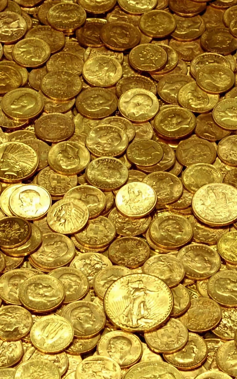 800x1280 Goldmoney, gold, shiny, coins, HD phone wallpaper