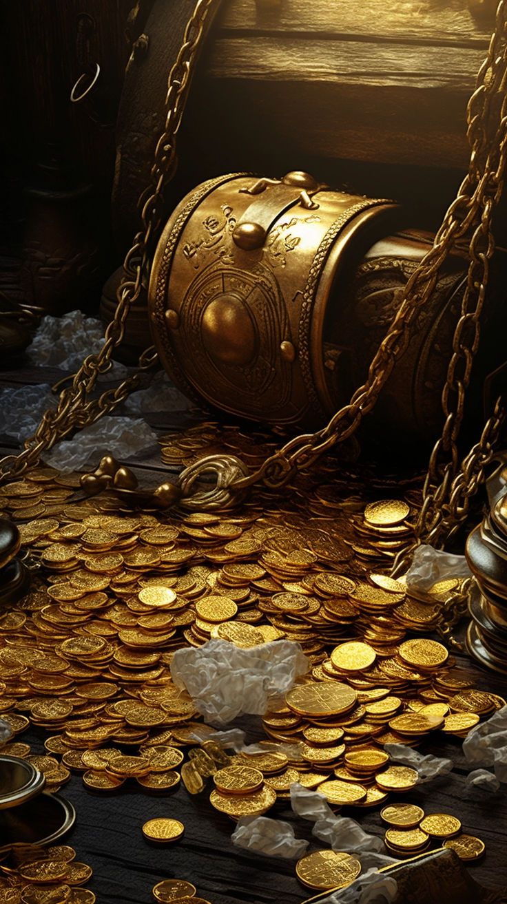 736x1313 How to Paint Realistic Gold Coins. Treasure chest wallpaper, Pirate gold aesthetic, Gold treasure aesthetic